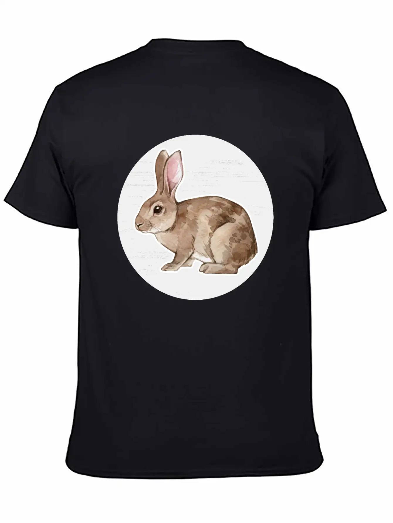 Rabbit Watercolor Drawing Stylish Everyday T-Shirt – Unisex Basic Cotton Tee