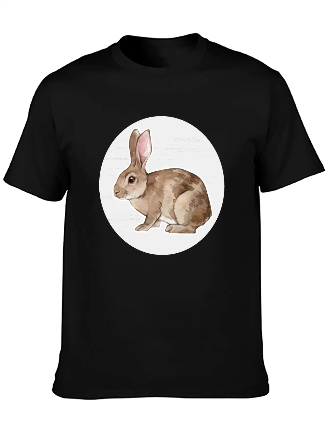 Rabbit Watercolor Drawing Stylish Everyday T-Shirt – Unisex Basic Cotton Tee
