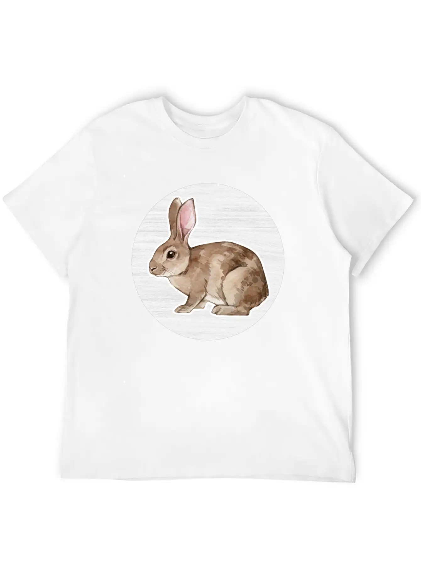 Rabbit Watercolor Drawing Stylish Everyday T-Shirt – Unisex Basic Cotton Tee