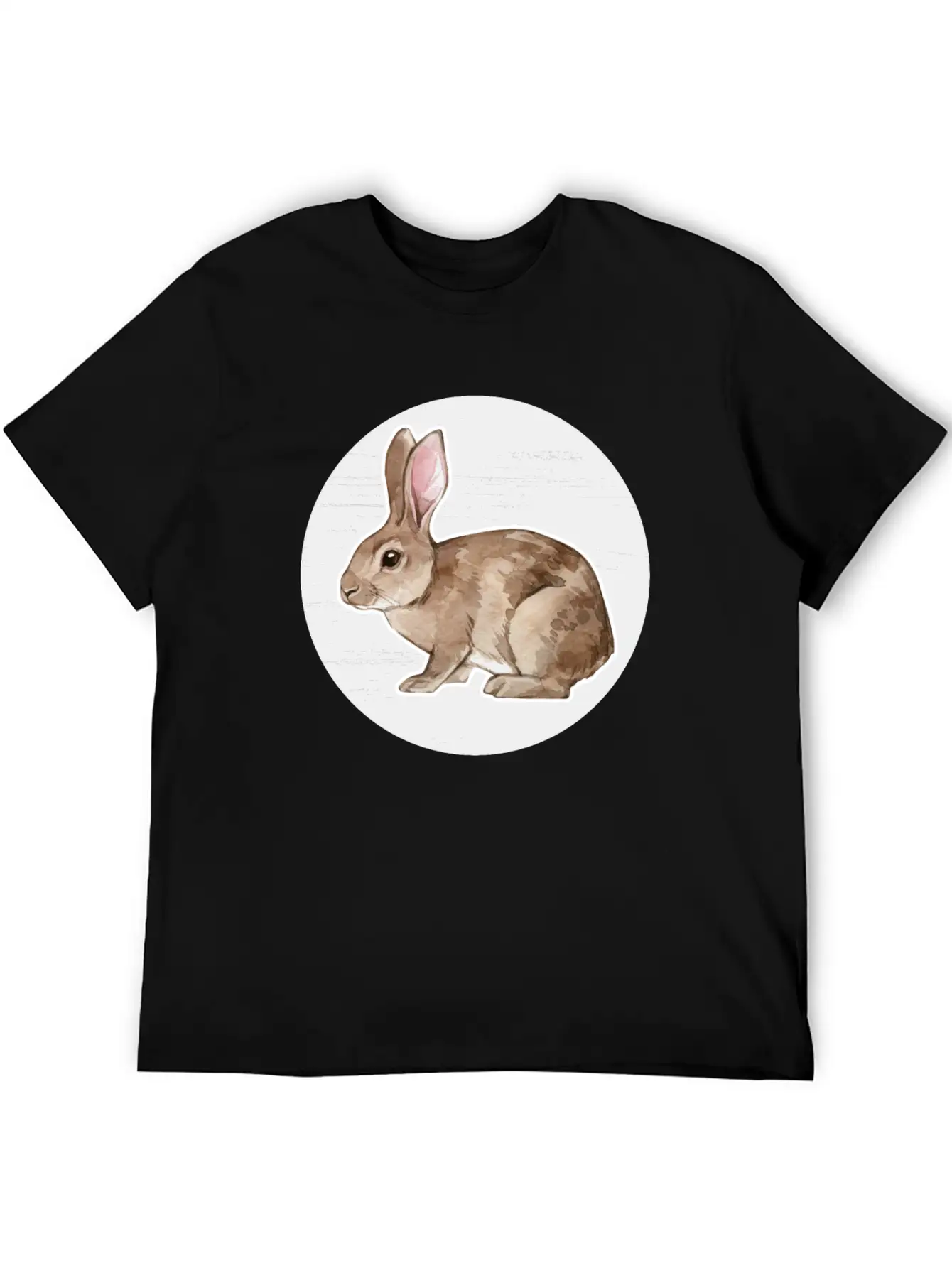 Rabbit Watercolor Drawing Stylish Everyday T-Shirt – Unisex Basic Cotton Tee