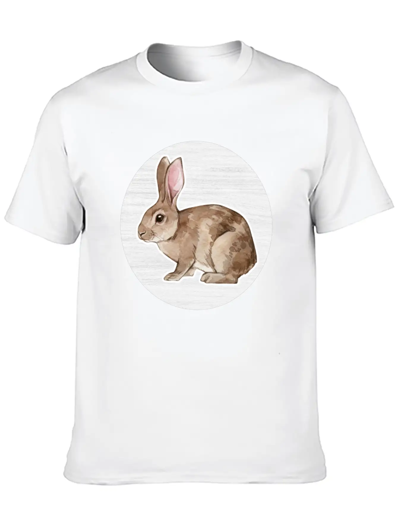 Rabbit Watercolor Drawing Stylish Everyday T-Shirt – Unisex Basic Cotton Tee