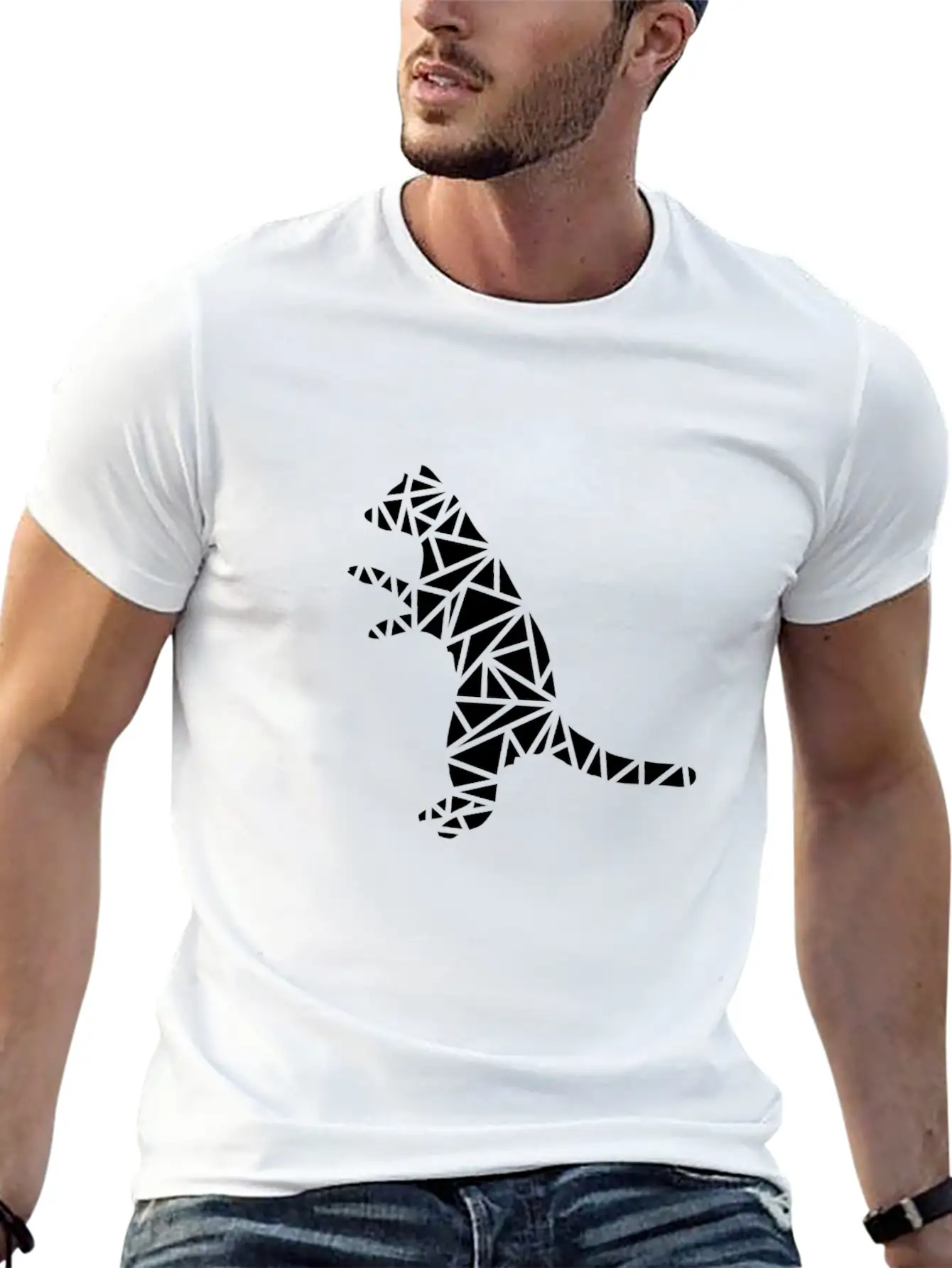 Raccoon Stands Upright Unisex Short Sleeve Soft Cotton T-Shirt – Casual Everyday Wear
