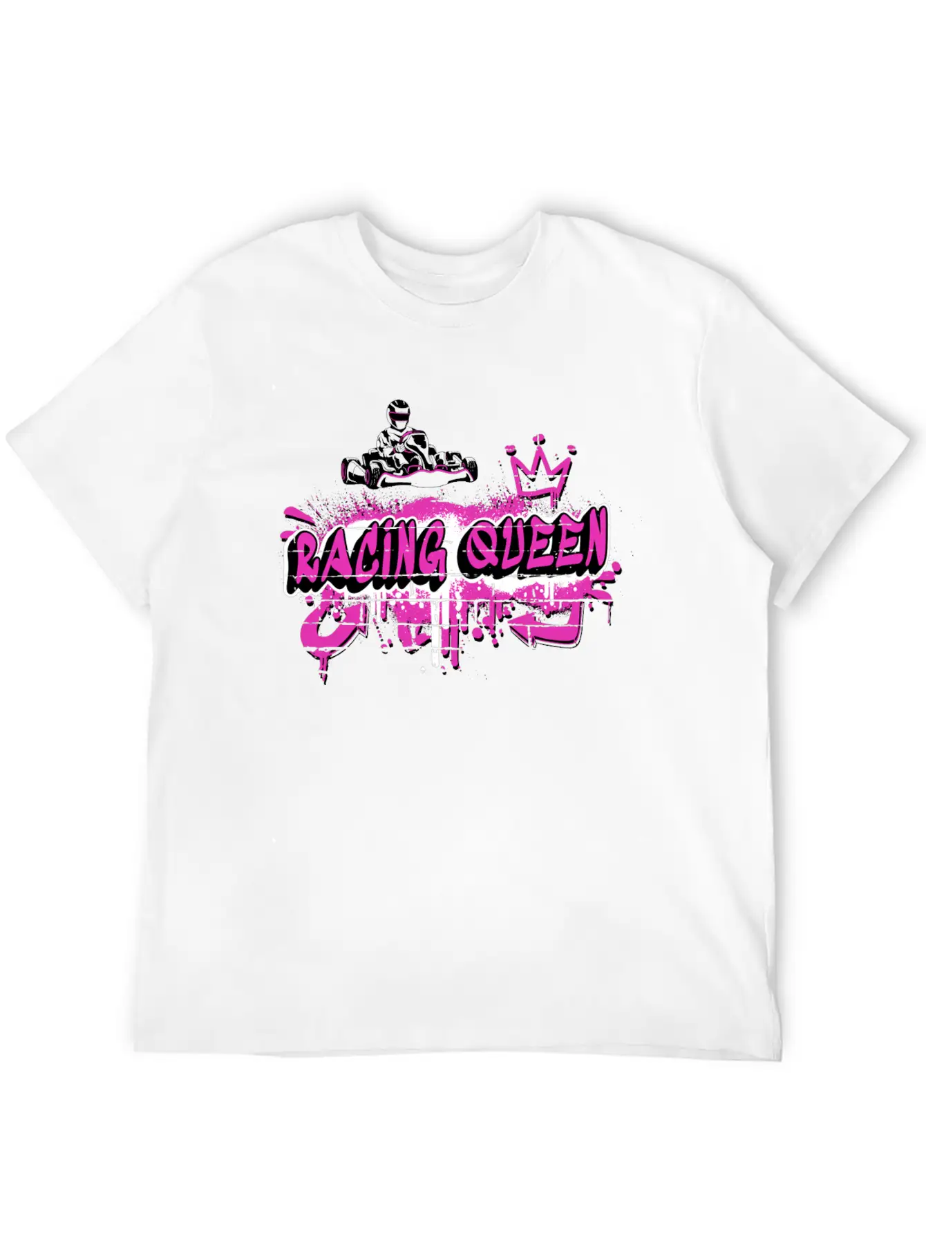 Racing Queen Go Kart Design Unisex Short Sleeve Soft Cotton T-Shirt – Casual Everyday Wear