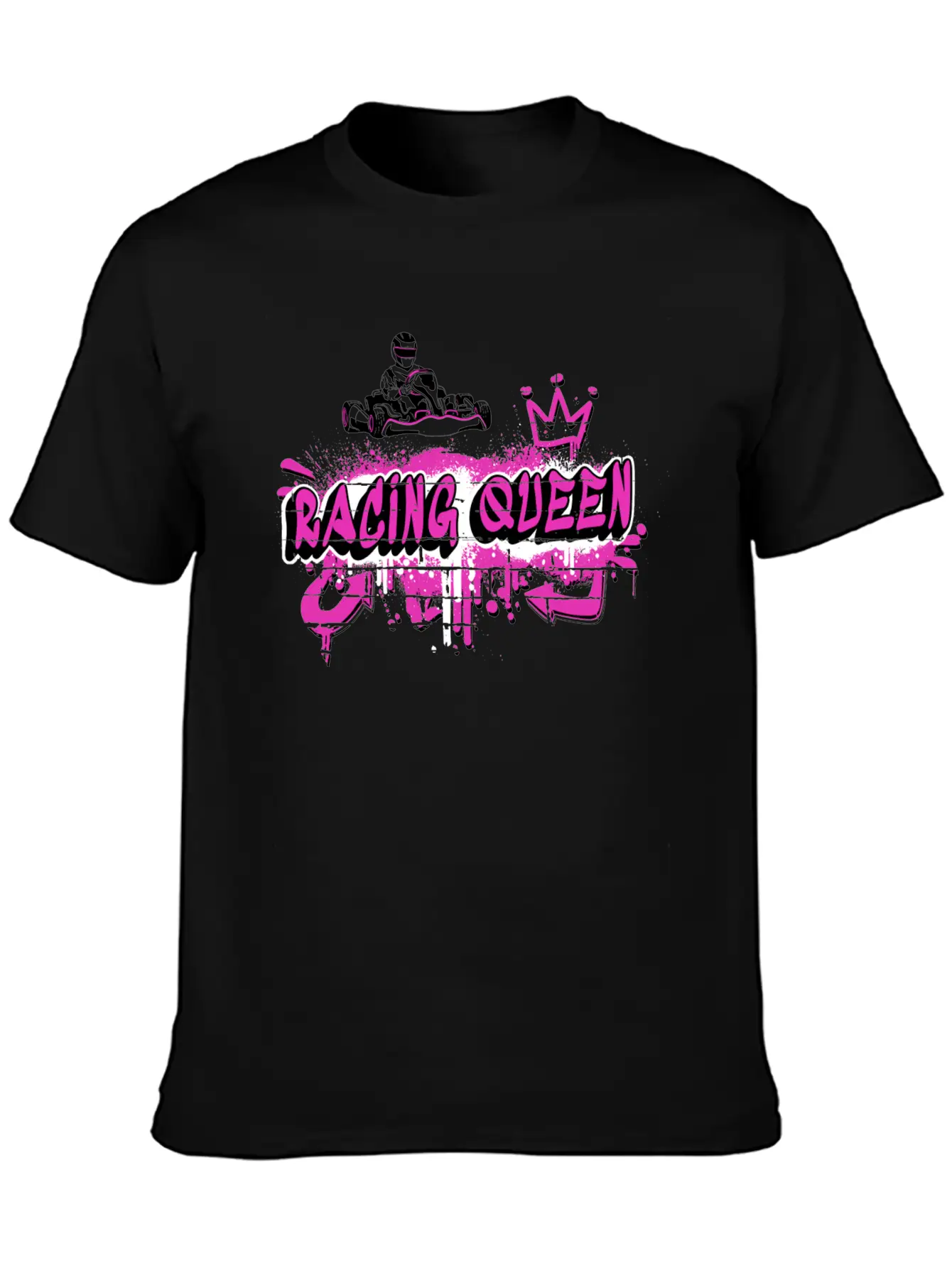 Racing Queen Go Kart Design Unisex Short Sleeve Soft Cotton T-Shirt – Casual Everyday Wear