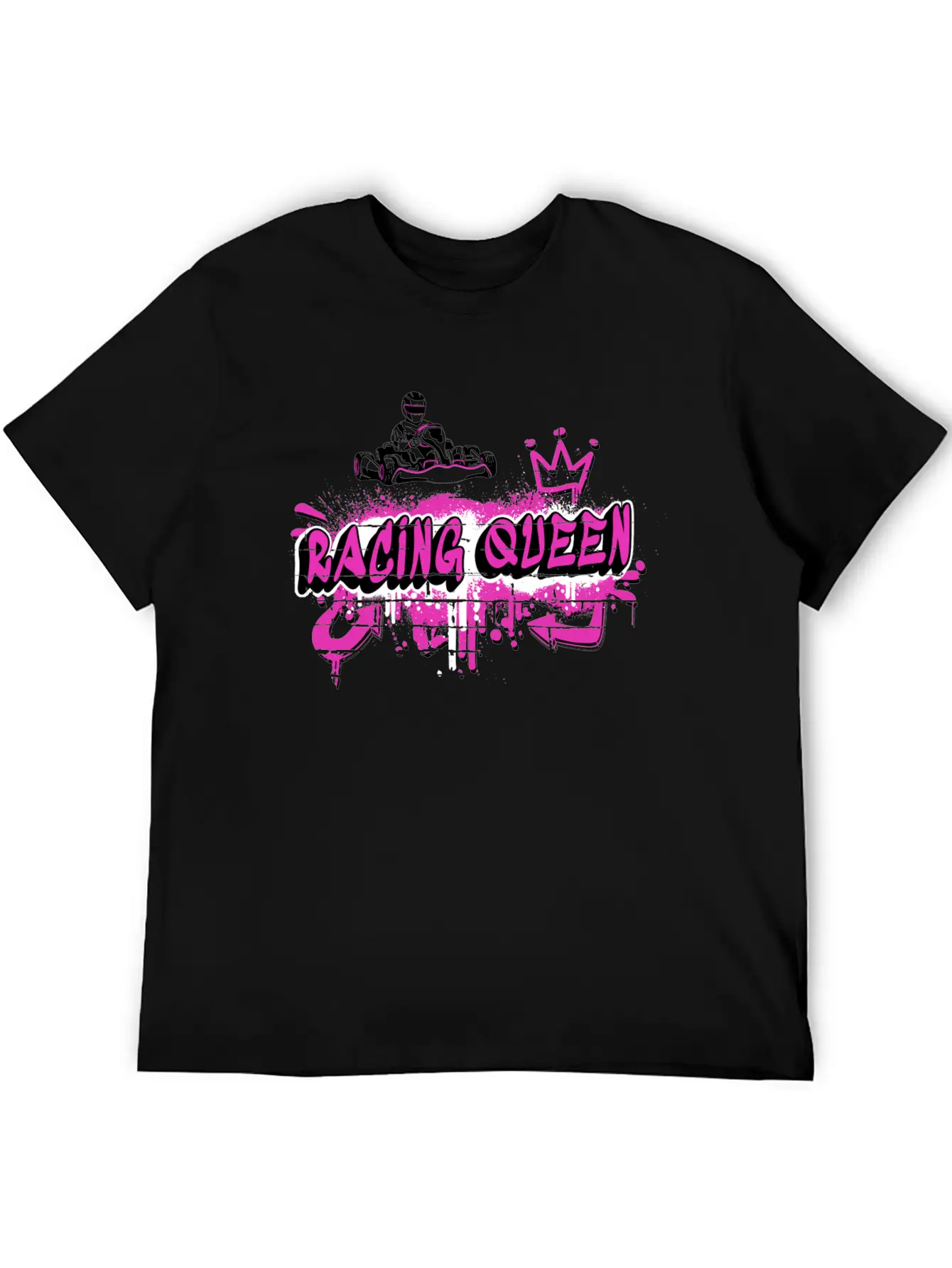 Racing Queen Go Kart Design Unisex Short Sleeve Soft Cotton T-Shirt – Casual Everyday Wear