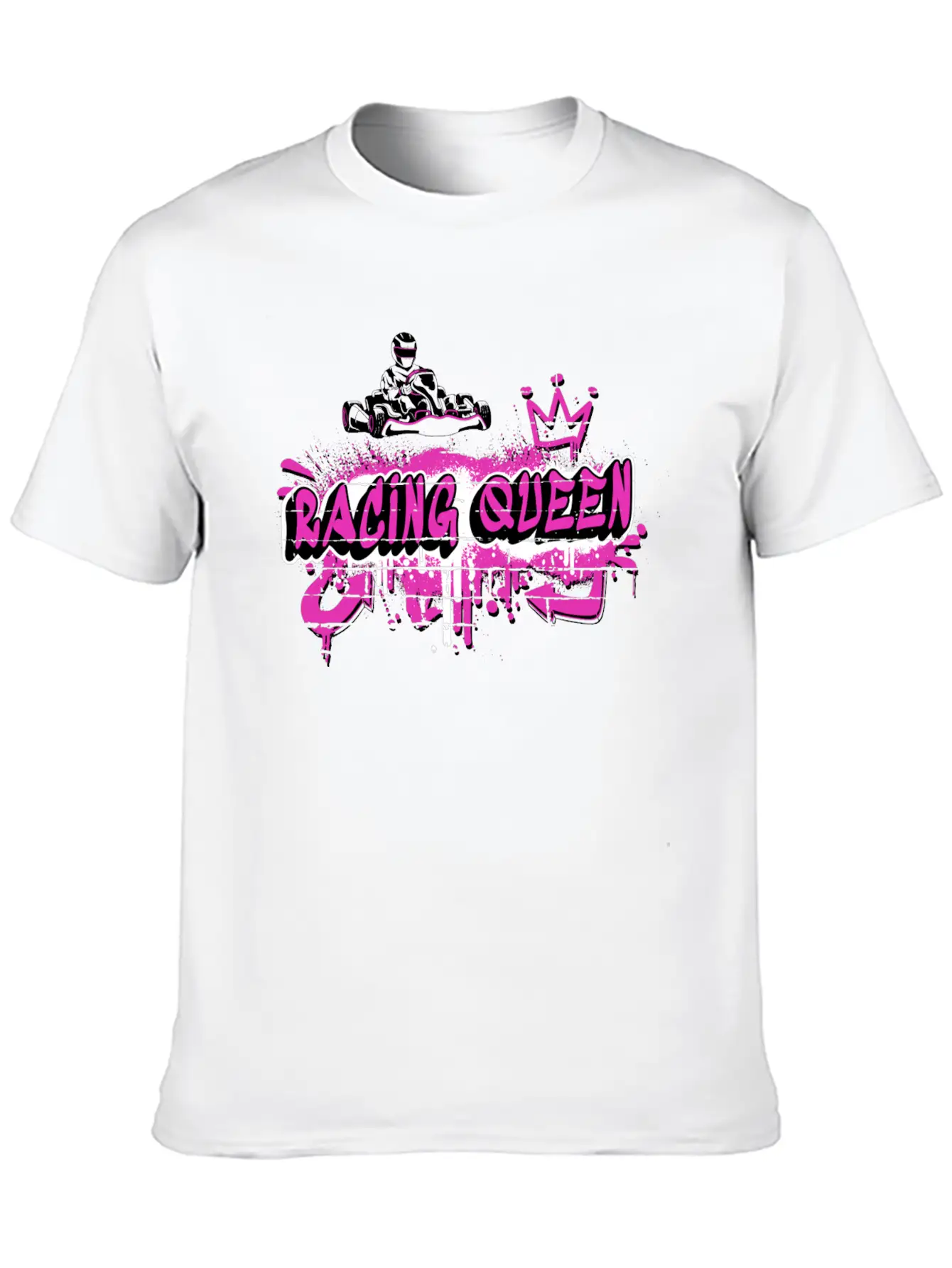 Racing Queen Go Kart Design Unisex Short Sleeve Soft Cotton T-Shirt – Casual Everyday Wear