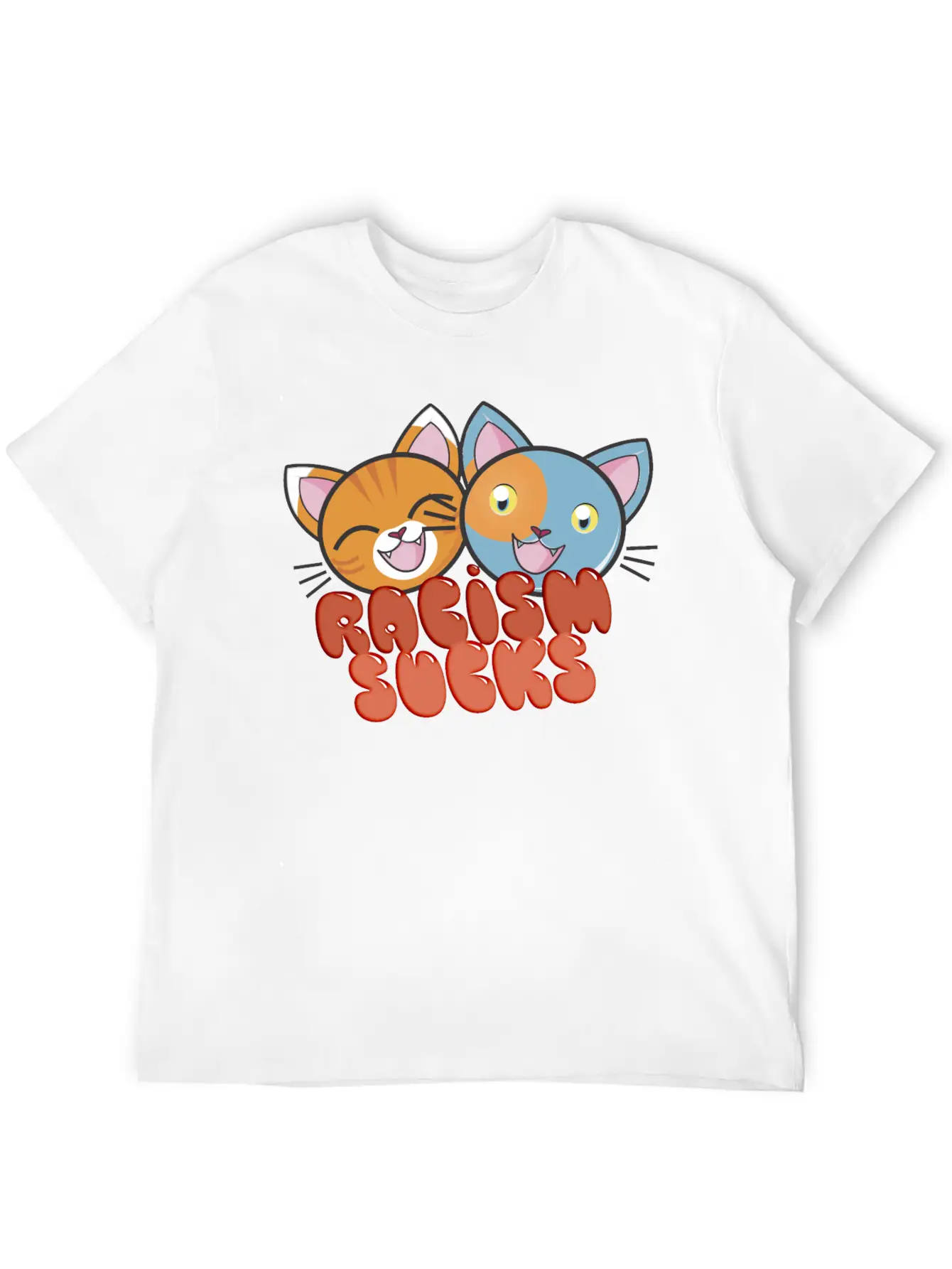 Racism Sucks Unisex Short Sleeve Soft Cotton T-Shirt – Casual Everyday Wear