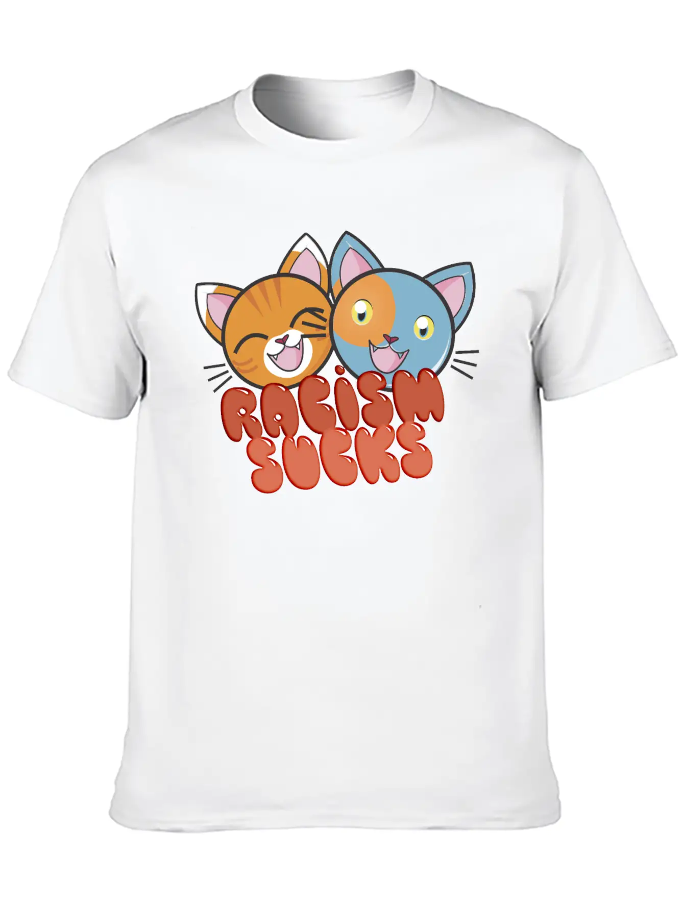 Racism Sucks Unisex Short Sleeve Soft Cotton T-Shirt – Casual Everyday Wear