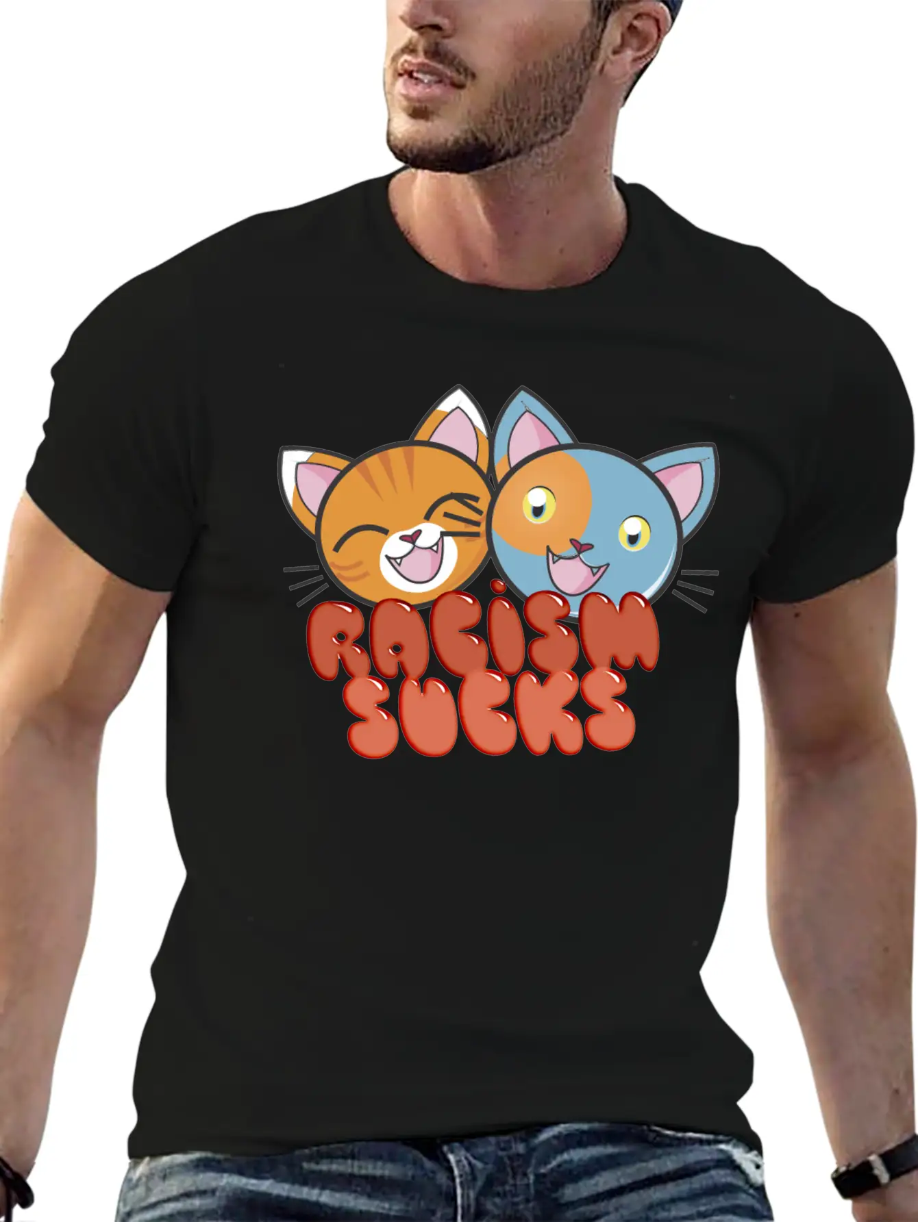 Racism Sucks Unisex Short Sleeve Soft Cotton T-Shirt – Casual Everyday Wear