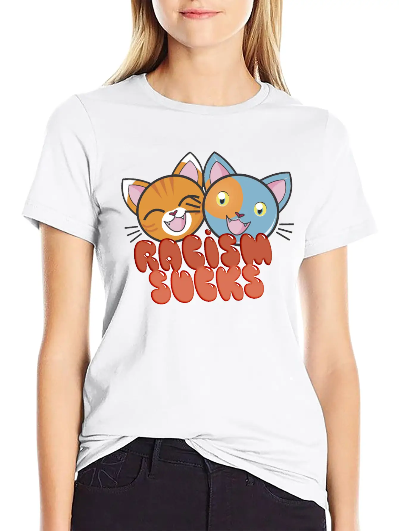 Racism Sucks Unisex Short Sleeve Soft Cotton T-Shirt – Casual Everyday Wear