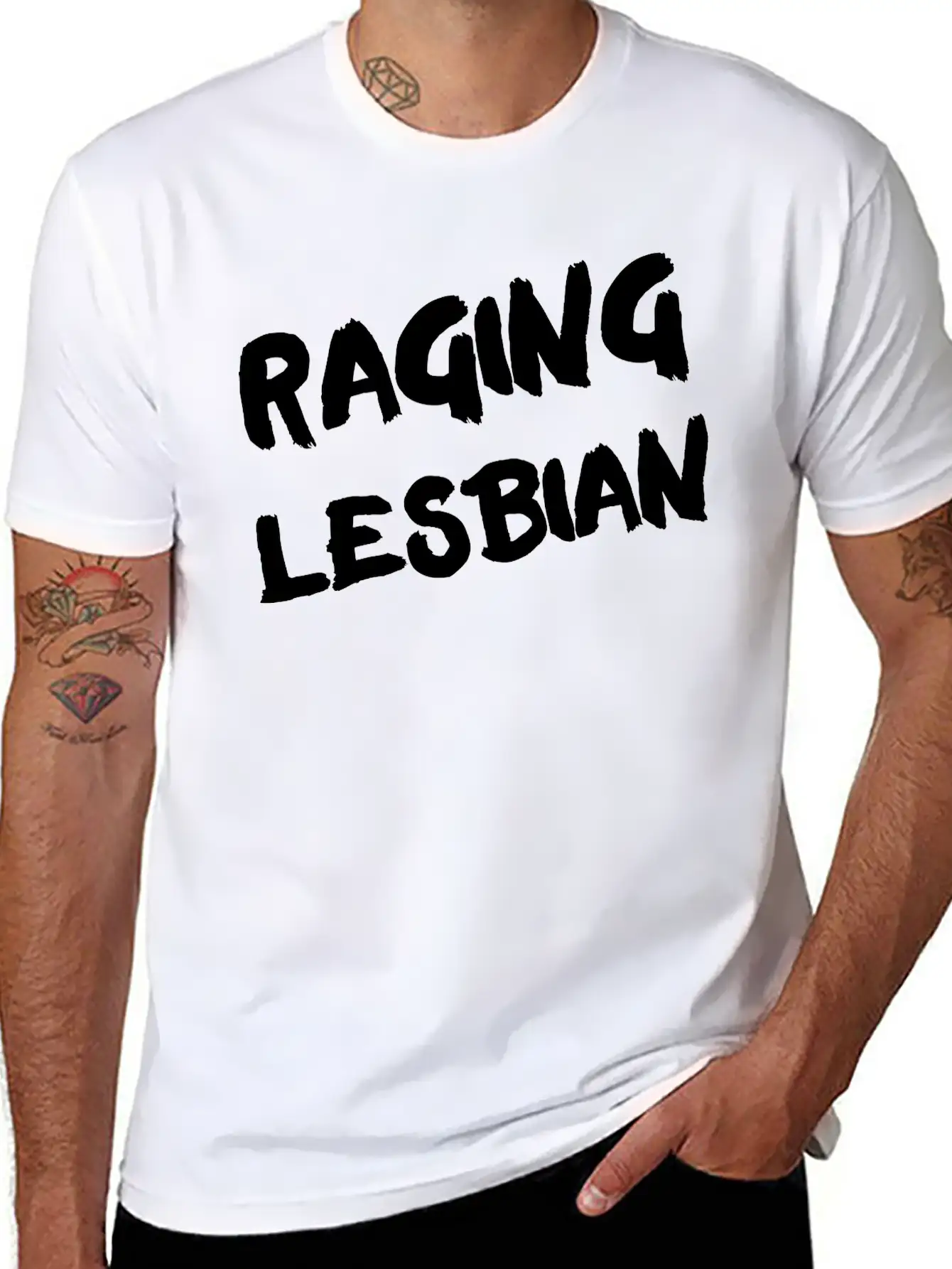 Raging Lesbian Funny LGBT Stylish Everyday T-Shirt – Unisex Basic Cotton Tee