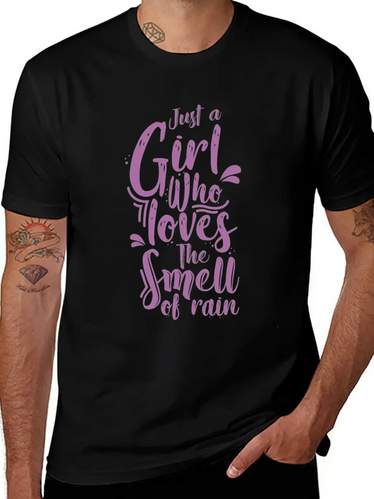 Rain Girl Comfortable Minimalist Graphic Tee – Summer Style Essential