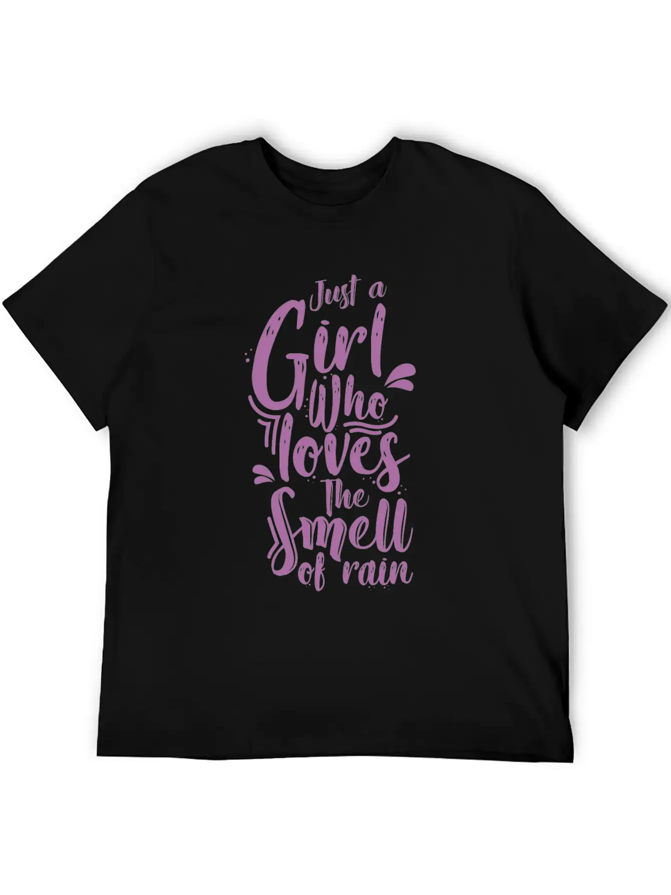 Rain Girl Comfortable Minimalist Graphic Tee – Summer Style Essential