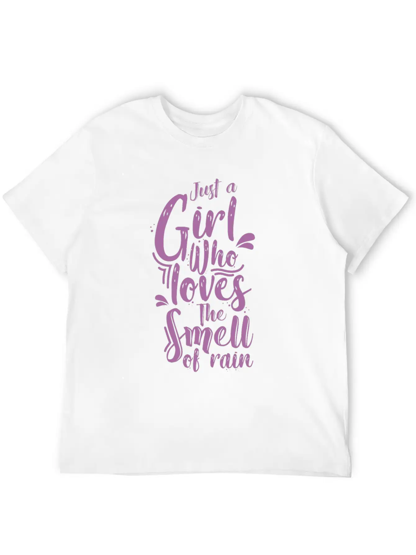Rain Girl Comfortable Minimalist Graphic Tee – Summer Style Essential