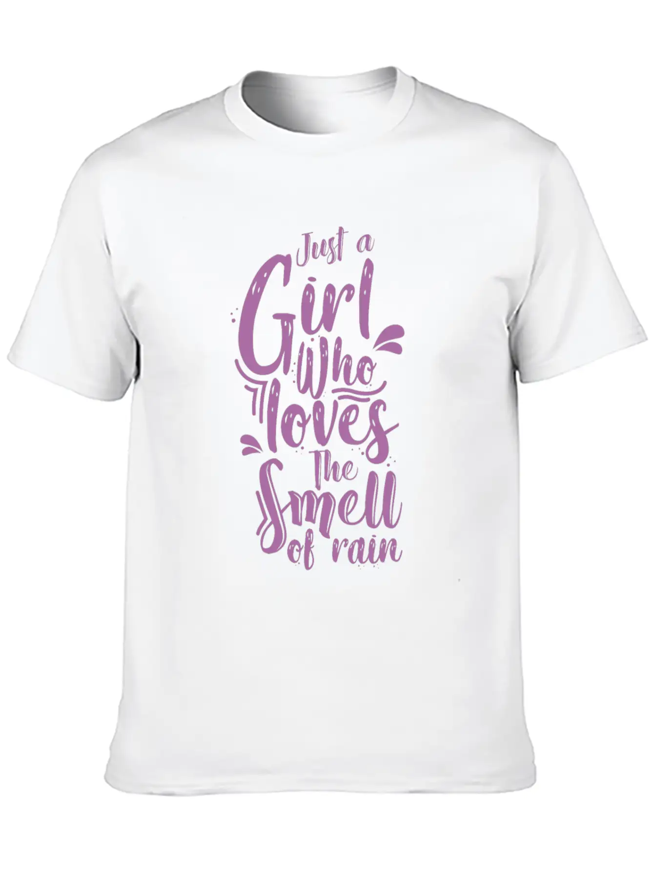 Rain Girl Comfortable Minimalist Graphic Tee – Summer Style Essential