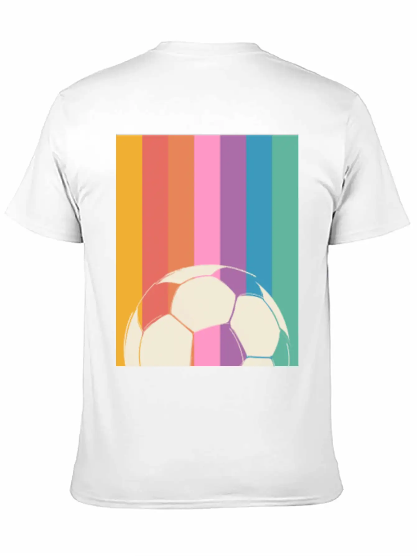 Rainbow Football Unisex Short Sleeve Soft Cotton T-Shirt – Casual Everyday Wear