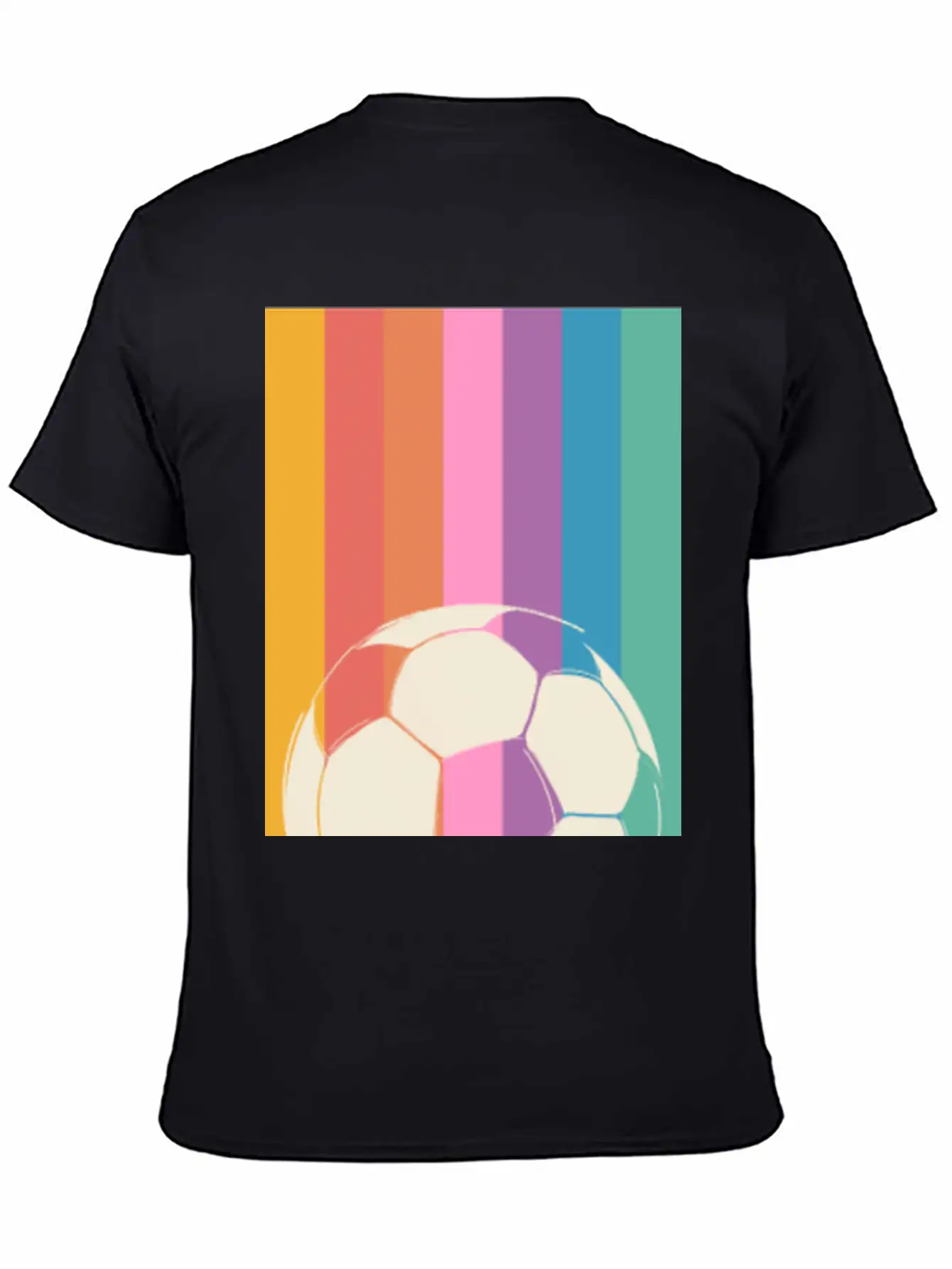 Rainbow Football Unisex Short Sleeve Soft Cotton T-Shirt – Casual Everyday Wear