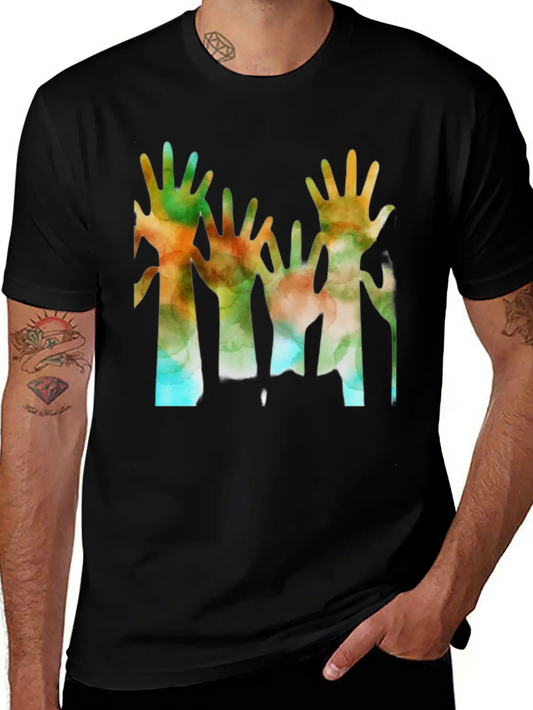 Rainbow Hand Stylish Everyday T-Shirt – Unisex Basic Cotton Tee