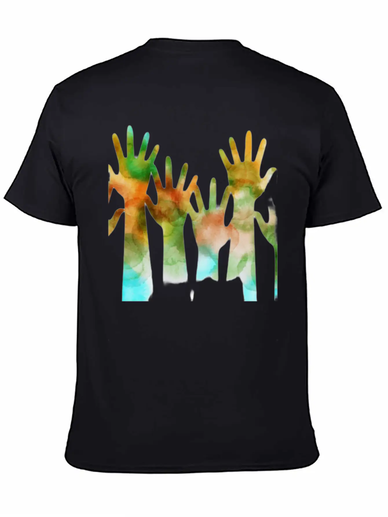 Rainbow Hand Stylish Everyday T-Shirt – Unisex Basic Cotton Tee