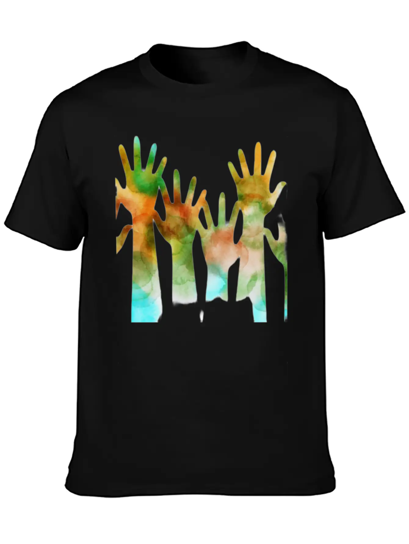Rainbow Hand Stylish Everyday T-Shirt – Unisex Basic Cotton Tee