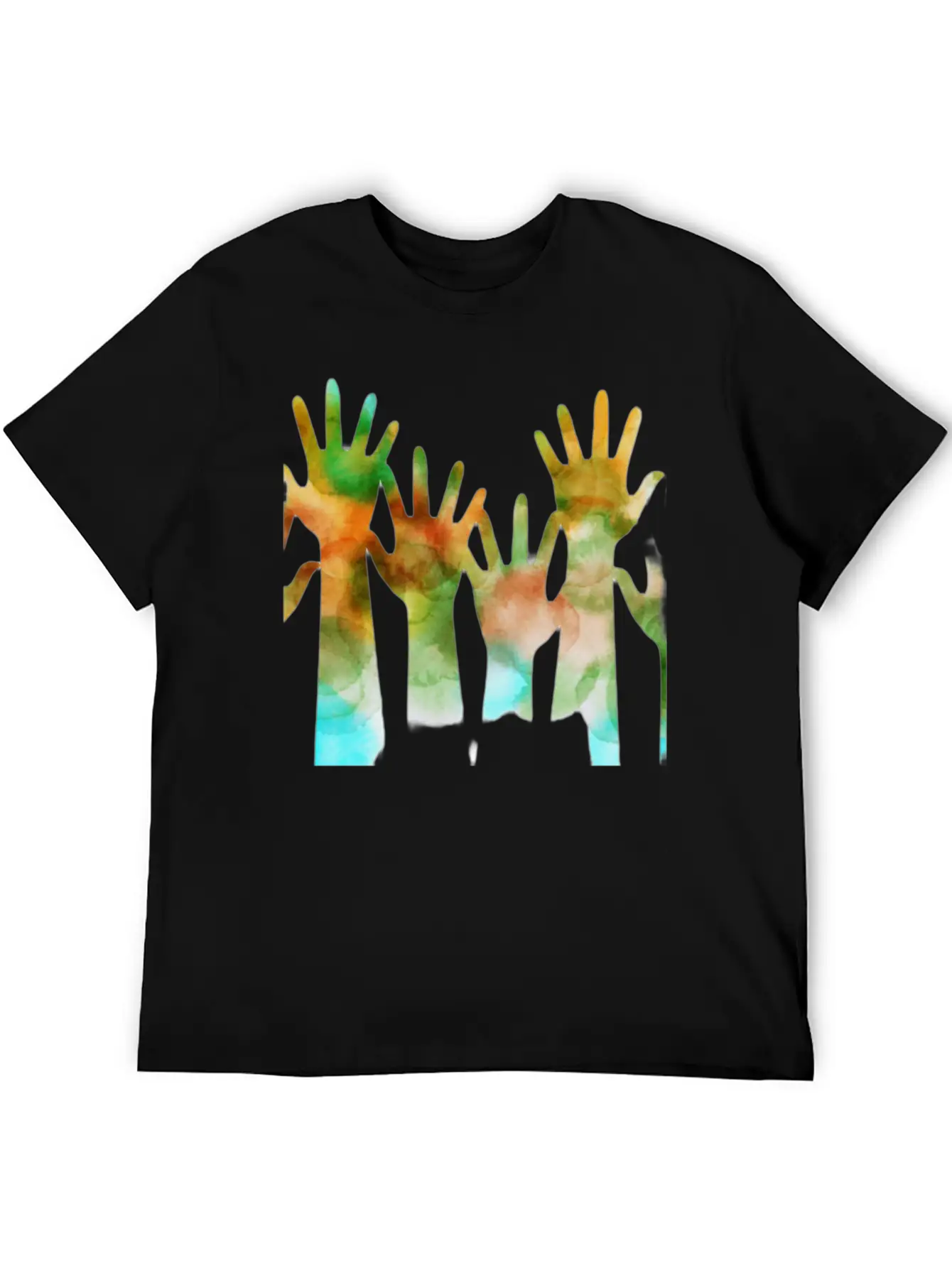 Rainbow Hand Stylish Everyday T-Shirt – Unisex Basic Cotton Tee