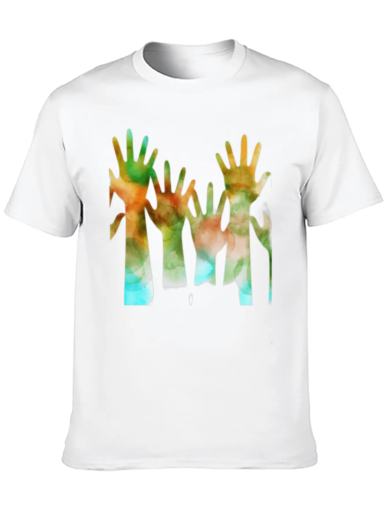 Rainbow Hand Stylish Everyday T-Shirt – Unisex Basic Cotton Tee