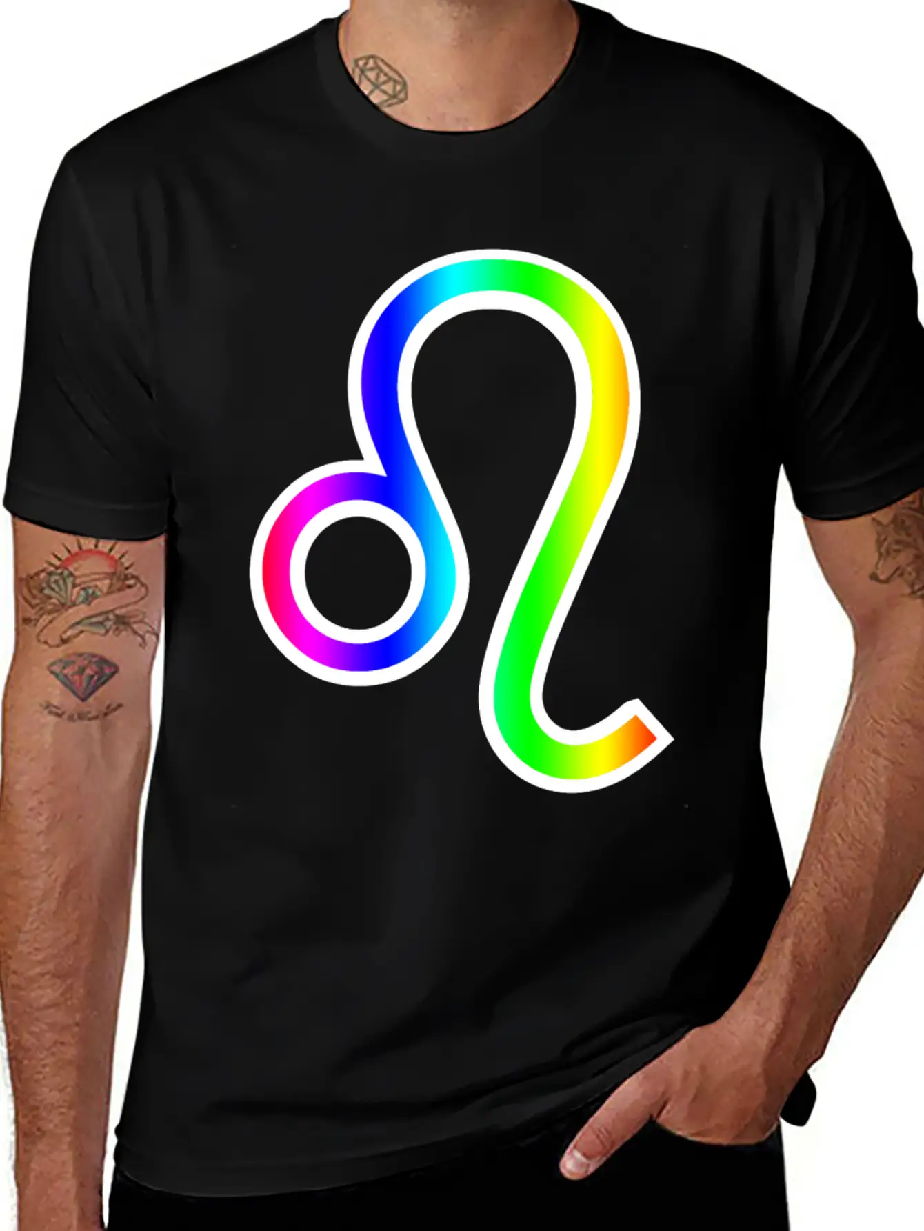 Rainbow Leo Unisex Short Sleeve Soft Cotton T-Shirt – Casual Everyday Wear