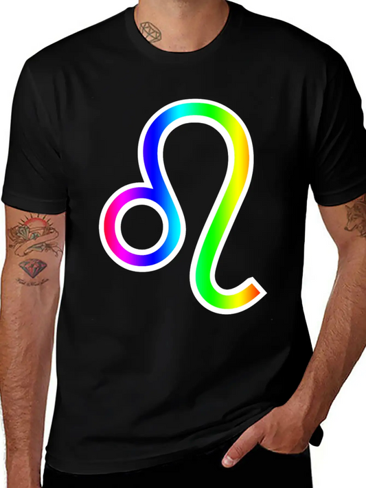 Rainbow Leo Unisex Short Sleeve Soft Cotton T-Shirt – Casual Everyday Wear