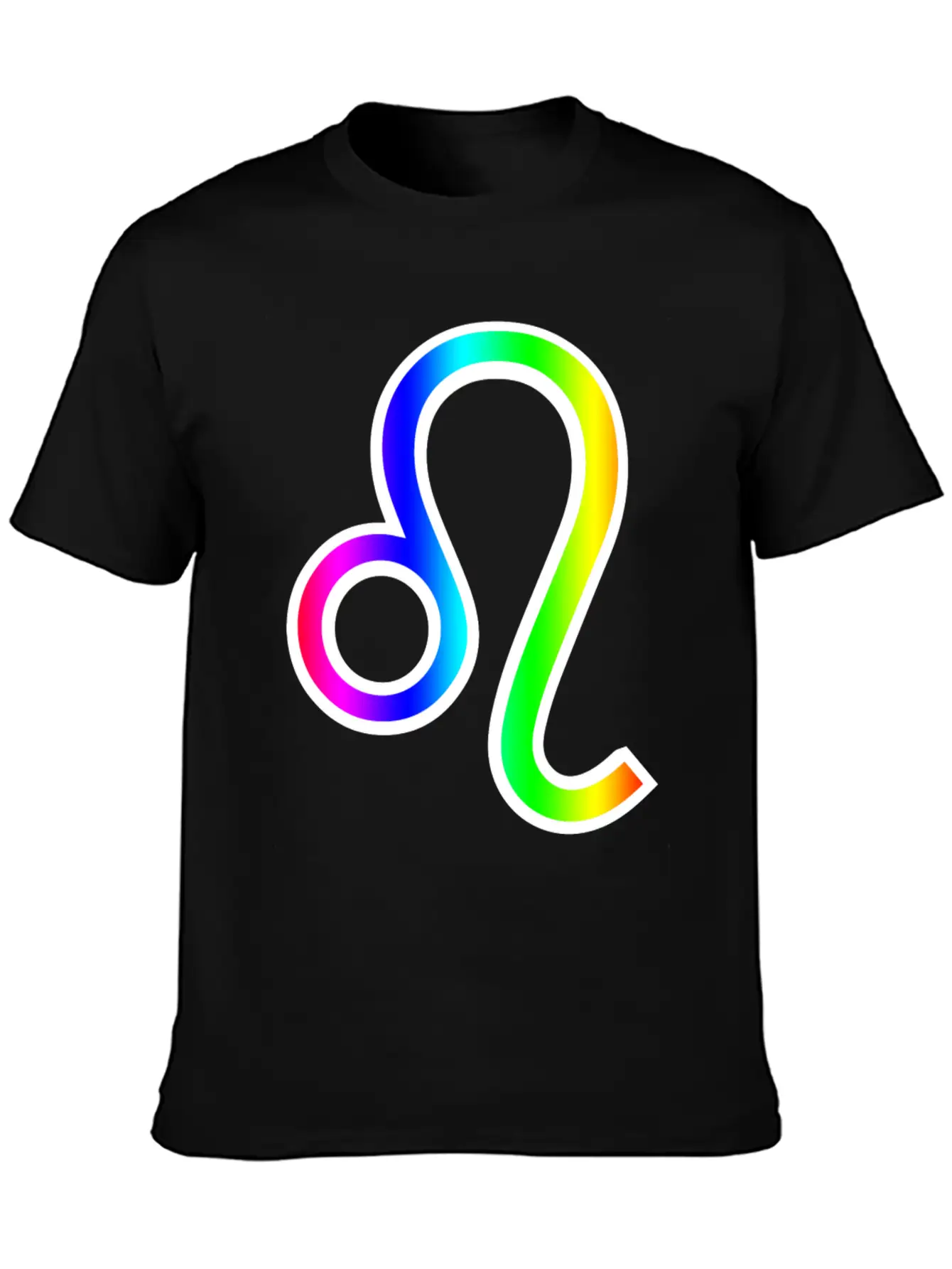 Rainbow Leo Unisex Short Sleeve Soft Cotton T-Shirt – Casual Everyday Wear
