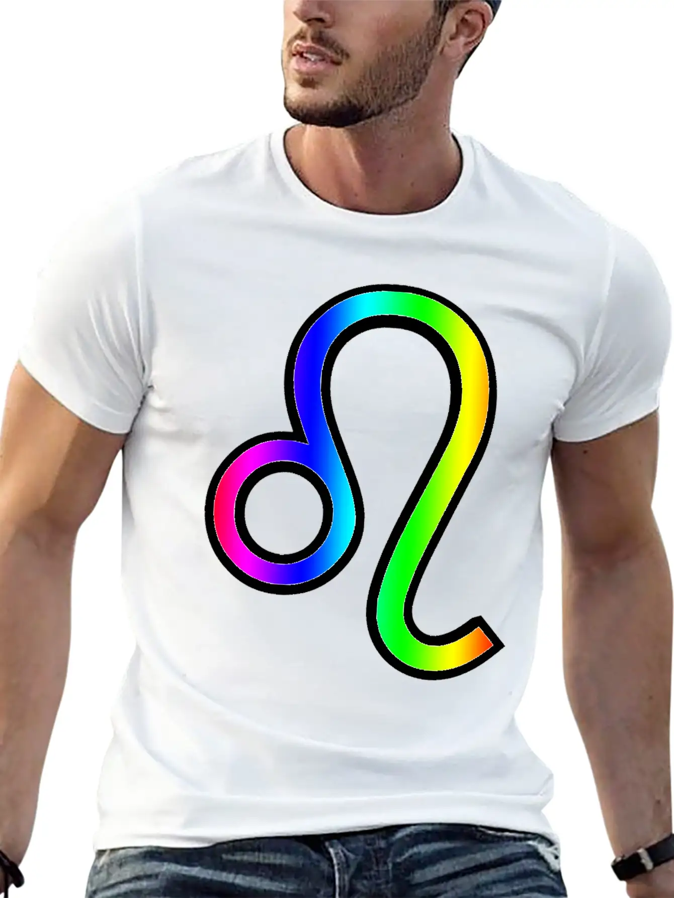Rainbow Leo Unisex Short Sleeve Soft Cotton T-Shirt – Casual Everyday Wear