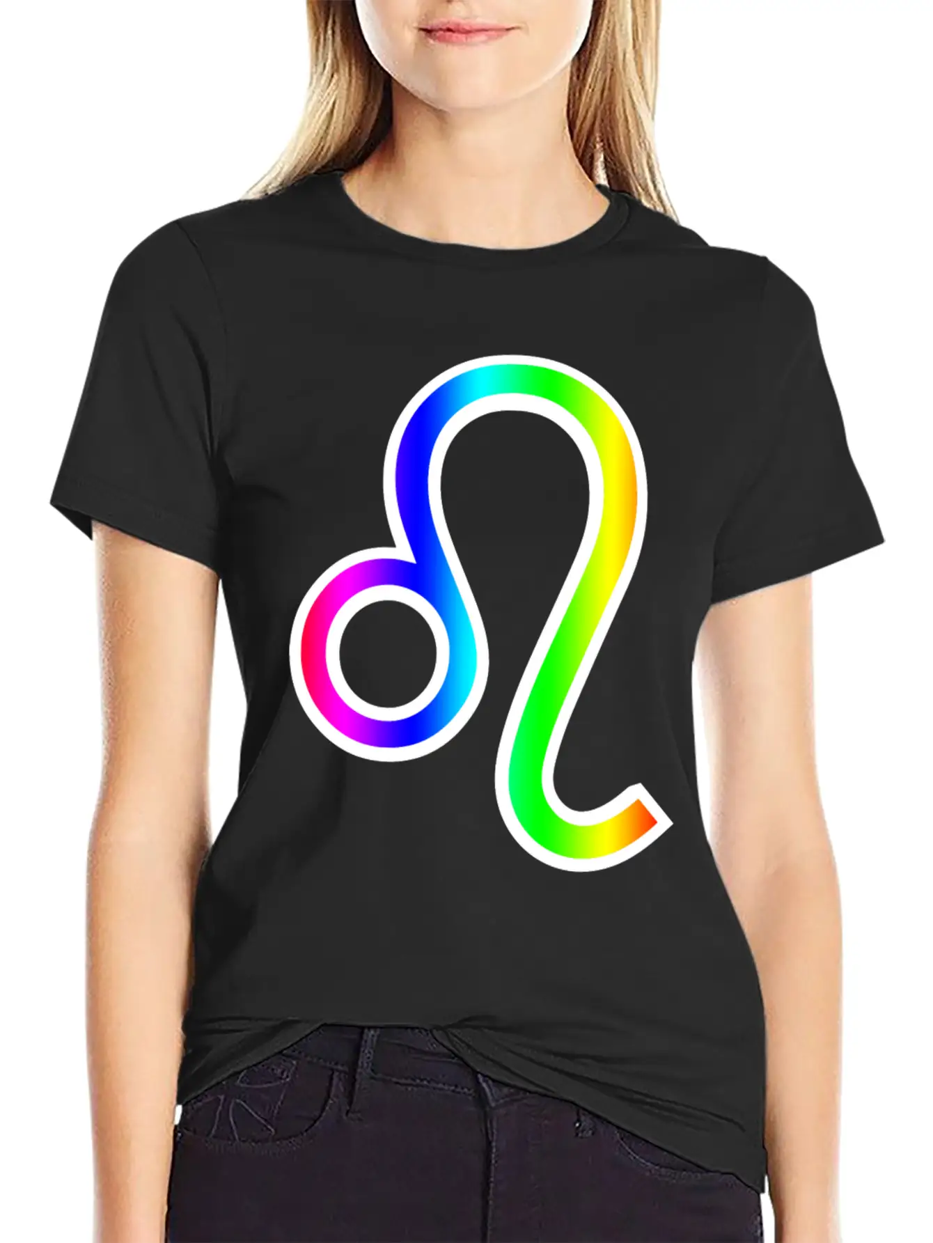Rainbow Leo Unisex Short Sleeve Soft Cotton T-Shirt – Casual Everyday Wear