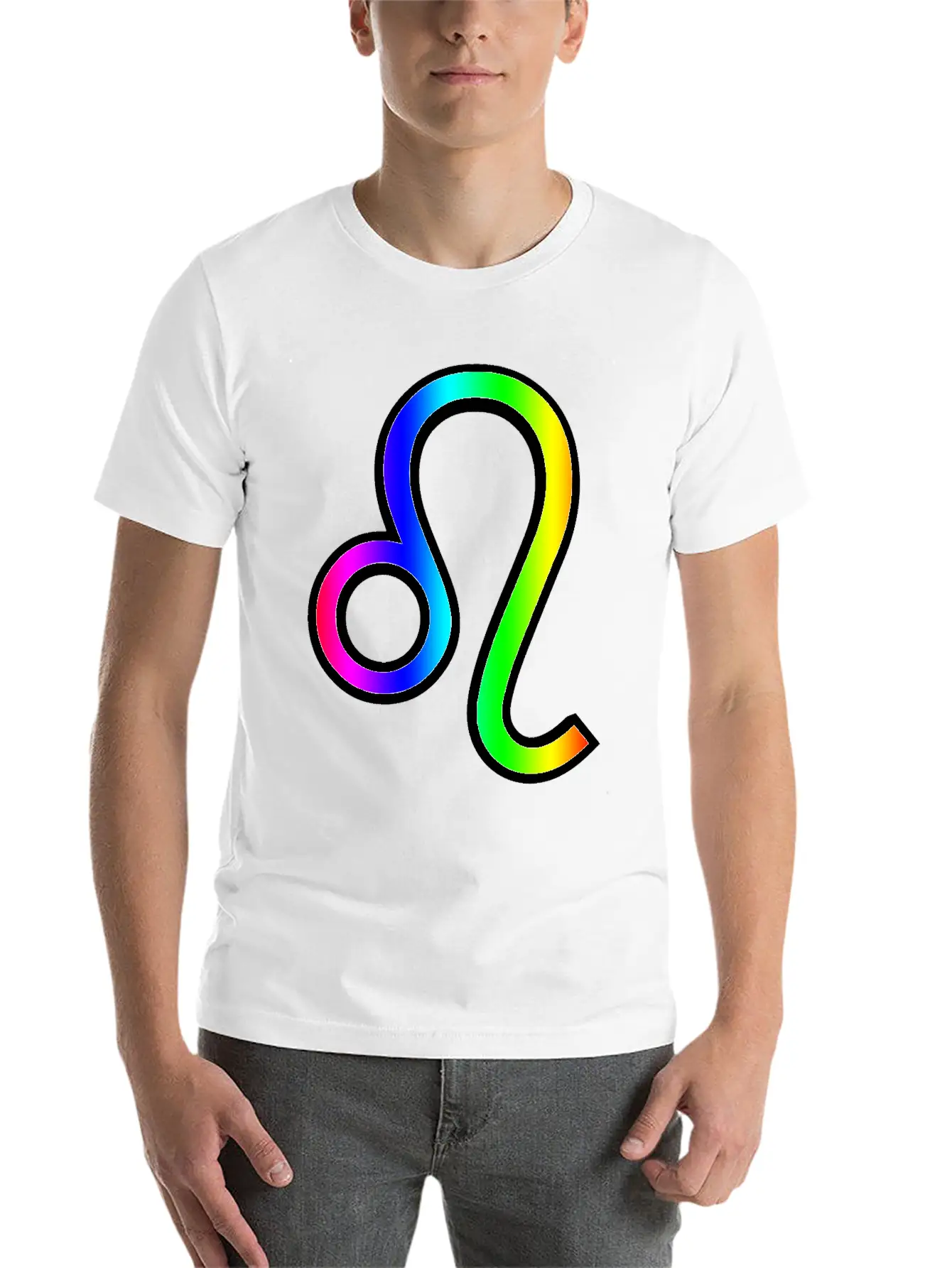 Rainbow Leo Unisex Short Sleeve Soft Cotton T-Shirt – Casual Everyday Wear