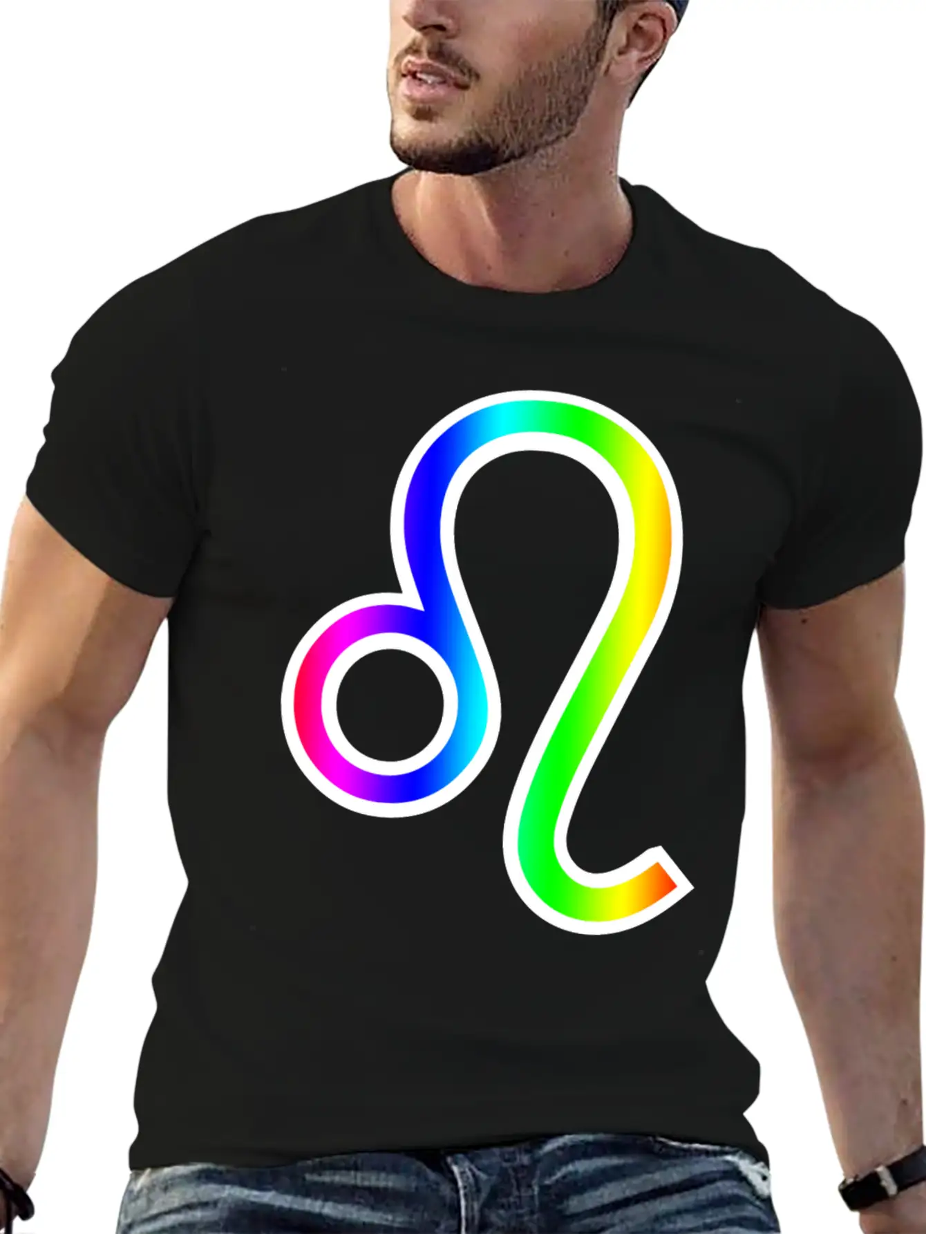 Rainbow Leo Unisex Short Sleeve Soft Cotton T-Shirt – Casual Everyday Wear