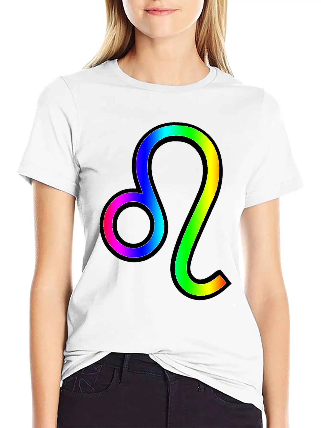 Rainbow Leo Unisex Short Sleeve Soft Cotton T-Shirt – Casual Everyday Wear
