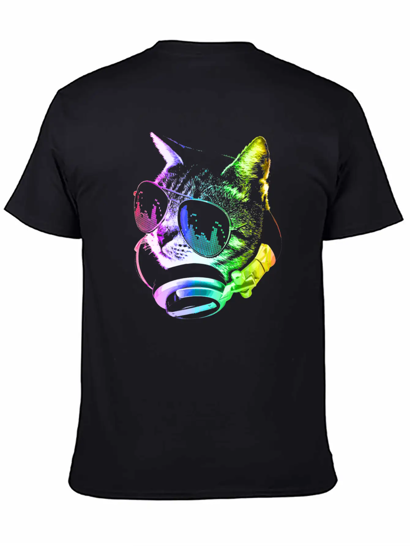 Rainbow Music Cat Unisex Casual T-Shirt – Clean Design For Daily Comfort