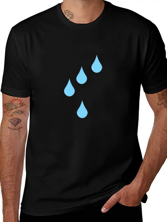 Raindrops Symbol Rain Drops Unisex Short Sleeve Soft Cotton T-Shirt – Casual Everyday Wear