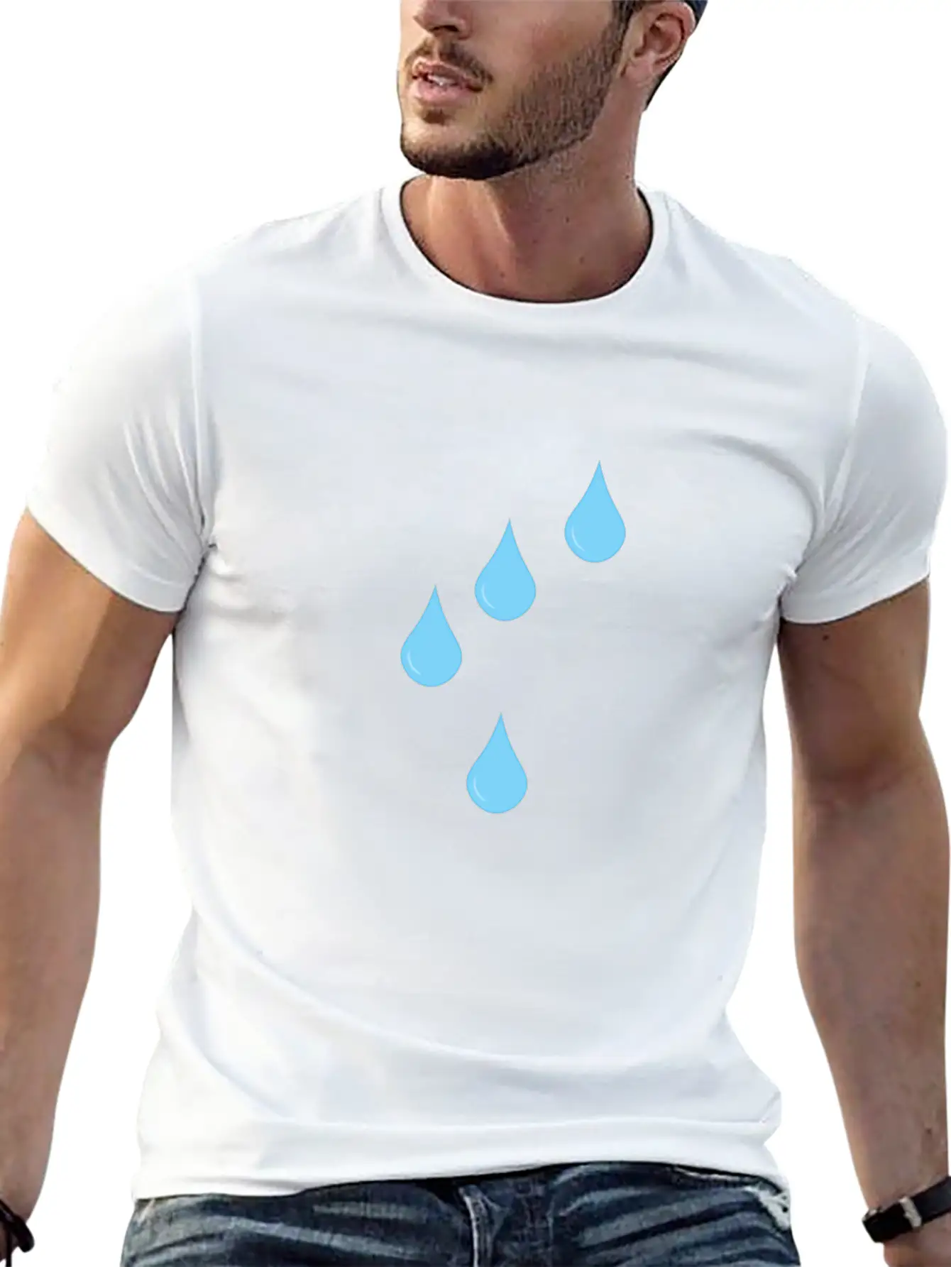 Raindrops Symbol Rain Drops Unisex Short Sleeve Soft Cotton T-Shirt – Casual Everyday Wear