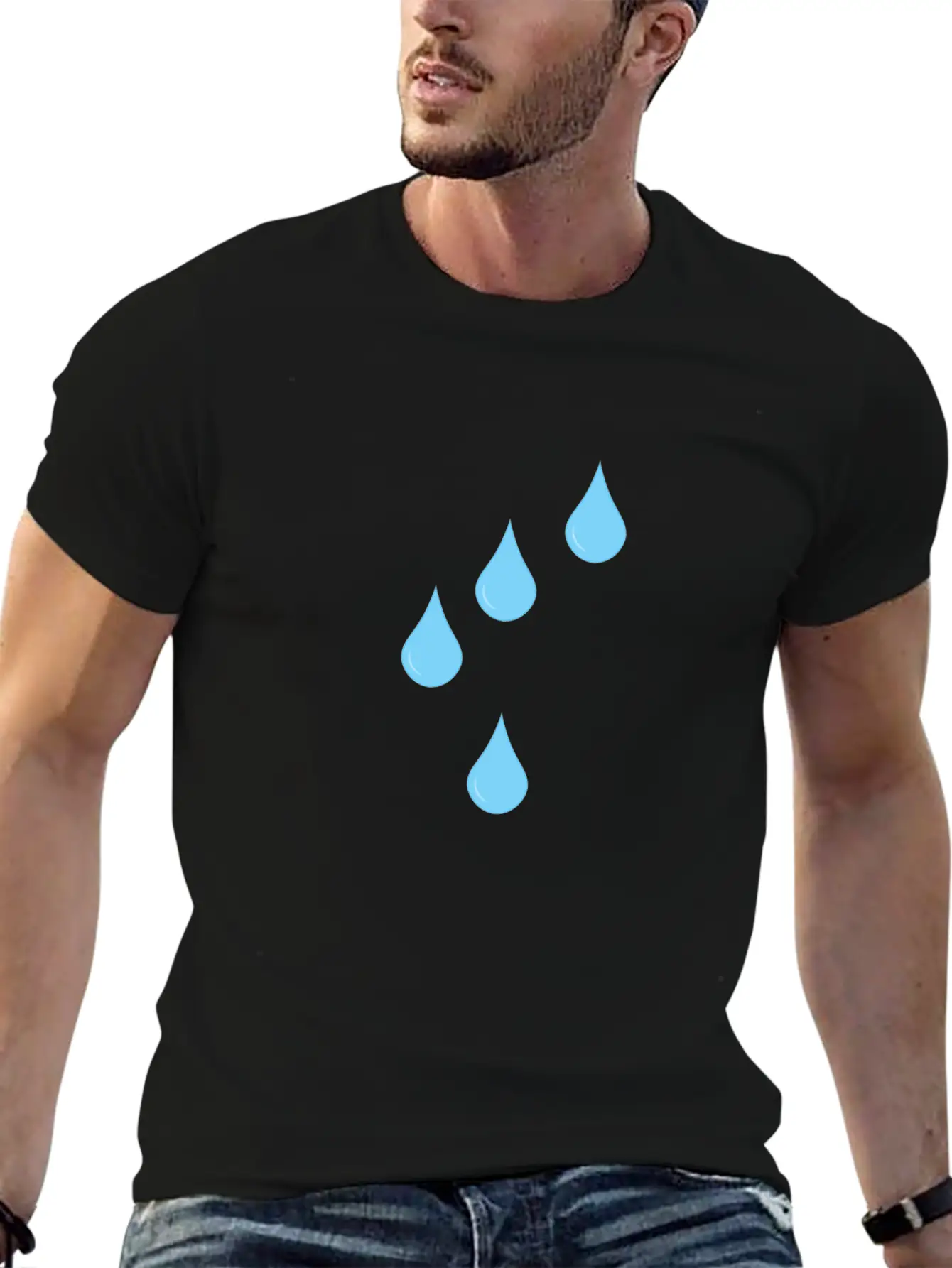 Raindrops Symbol Rain Drops Unisex Short Sleeve Soft Cotton T-Shirt – Casual Everyday Wear
