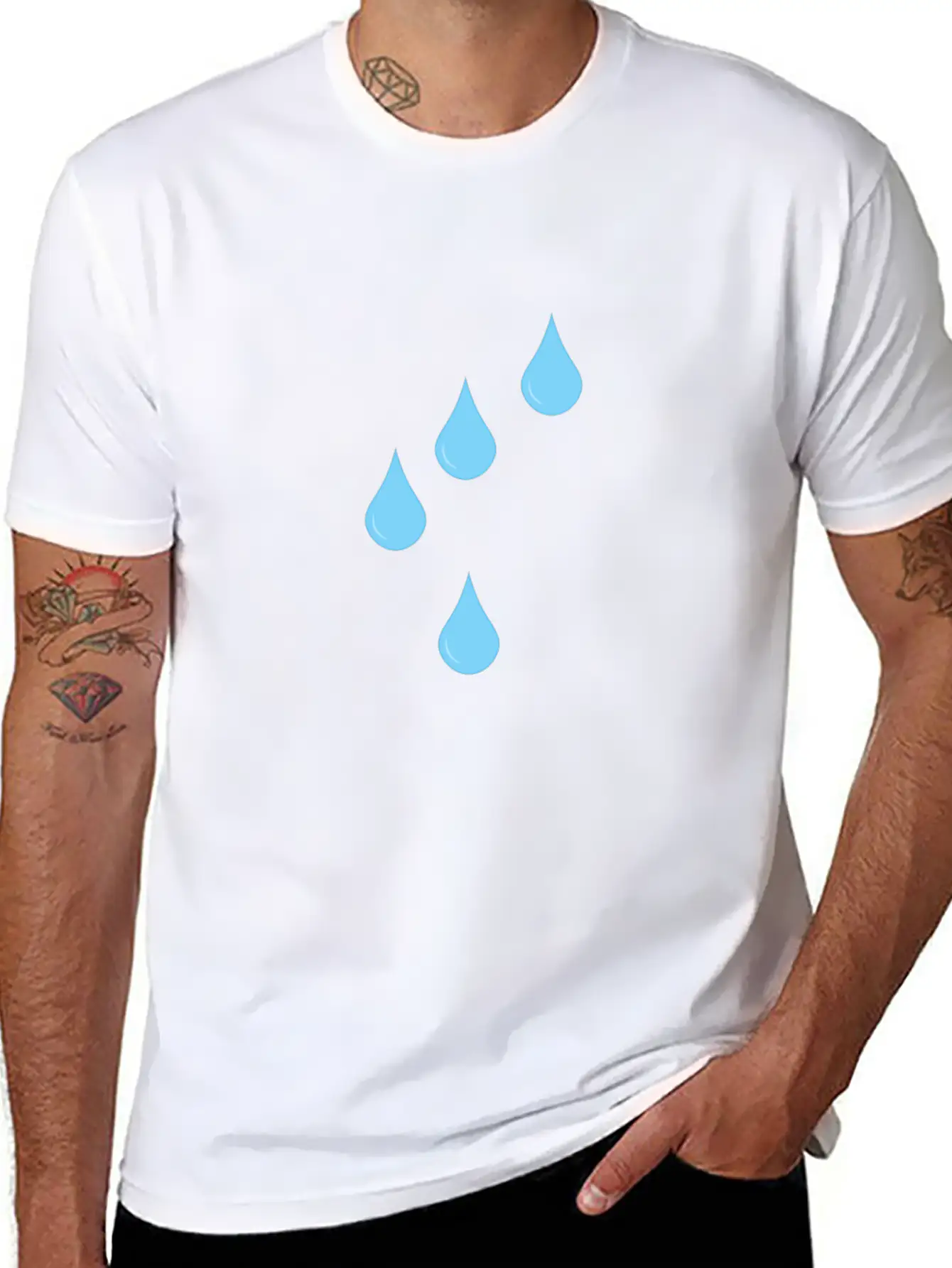 Raindrops Symbol Rain Drops Unisex Short Sleeve Soft Cotton T-Shirt – Casual Everyday Wear