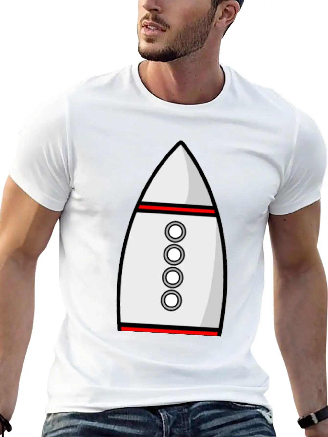 Rakete Rocket Space Shuttle Ufo Raumschiff Mond Mo Unisex Casual T-Shirt – Clean Design For Daily Comfort