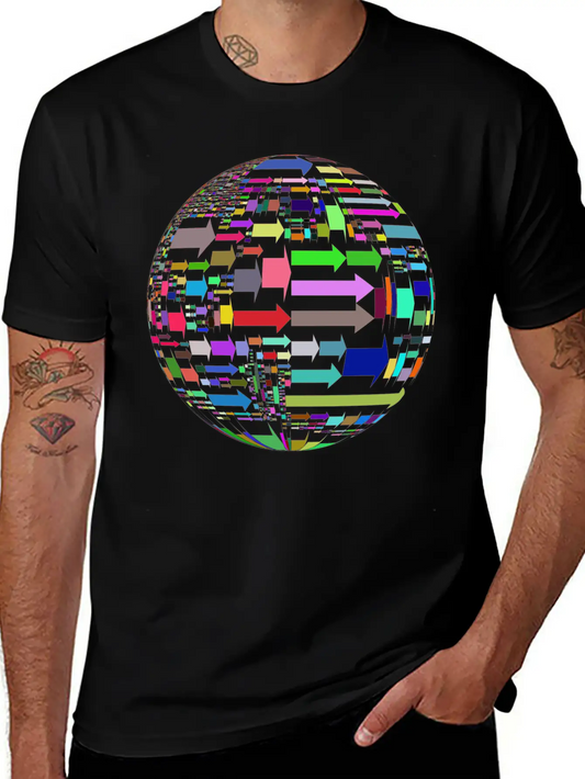 Random Arrows Sphere Prismatic Unisex Casual T-Shirt – Clean Design For Daily Comfort