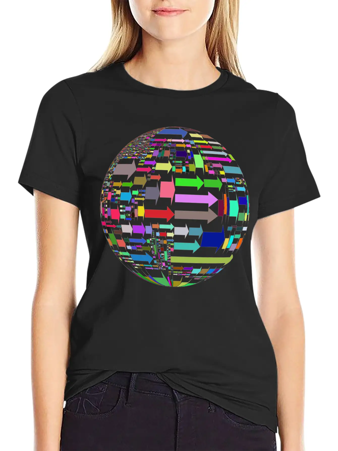 Random Arrows Sphere Prismatic Unisex Casual T-Shirt – Clean Design For Daily Comfort