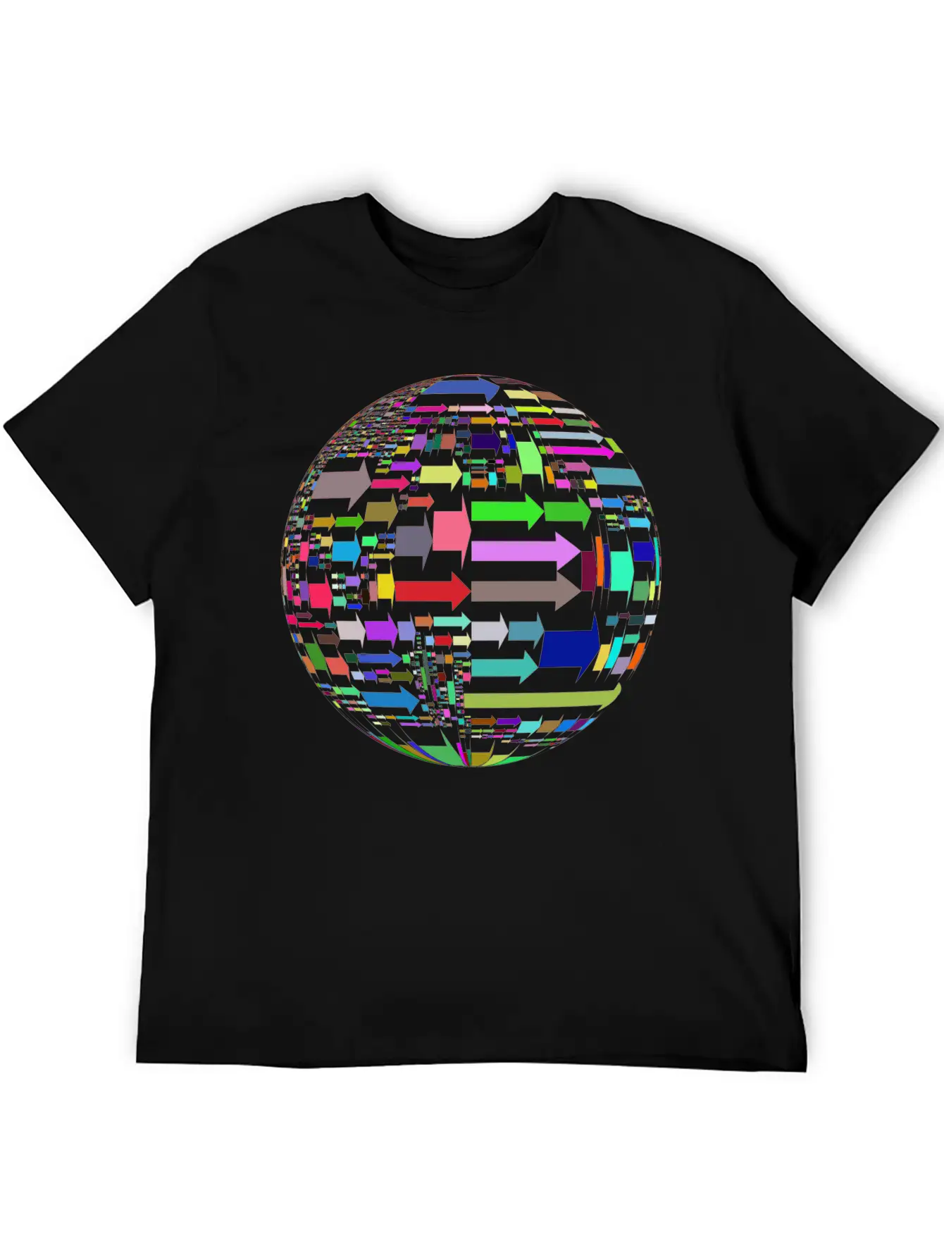 Random Arrows Sphere Prismatic Unisex Casual T-Shirt – Clean Design For Daily Comfort