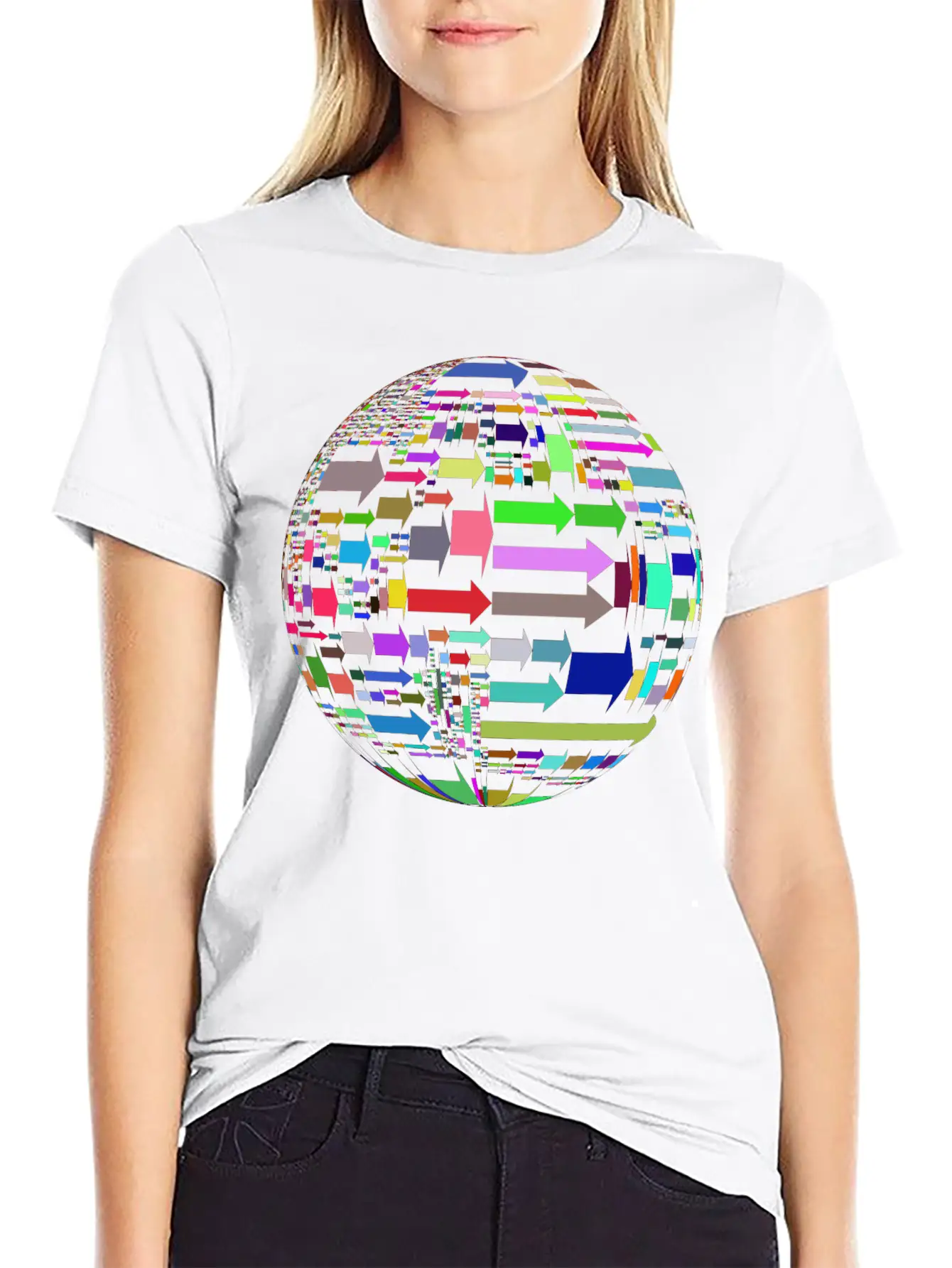 Random Arrows Sphere Prismatic Unisex Casual T-Shirt – Clean Design For Daily Comfort