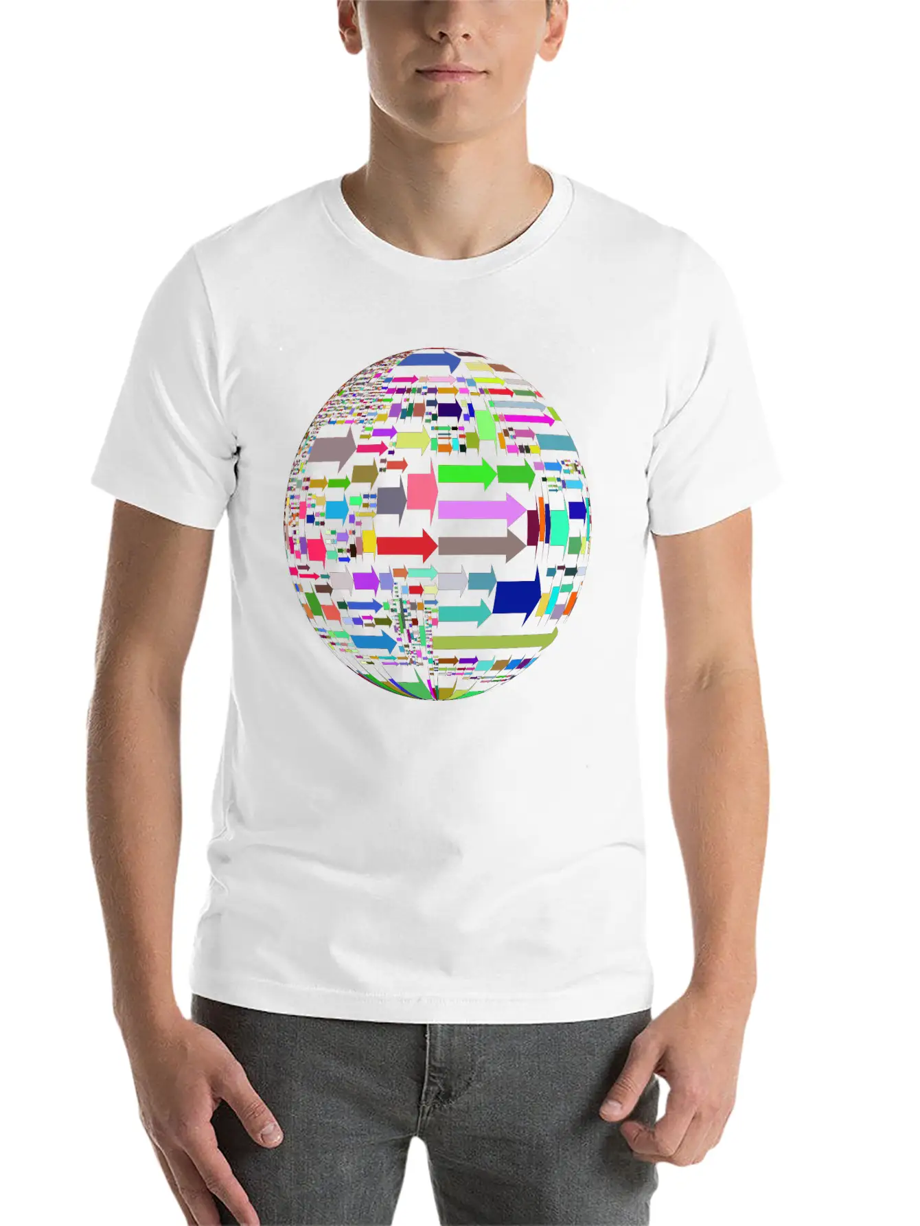 Random Arrows Sphere Prismatic Unisex Casual T-Shirt – Clean Design For Daily Comfort
