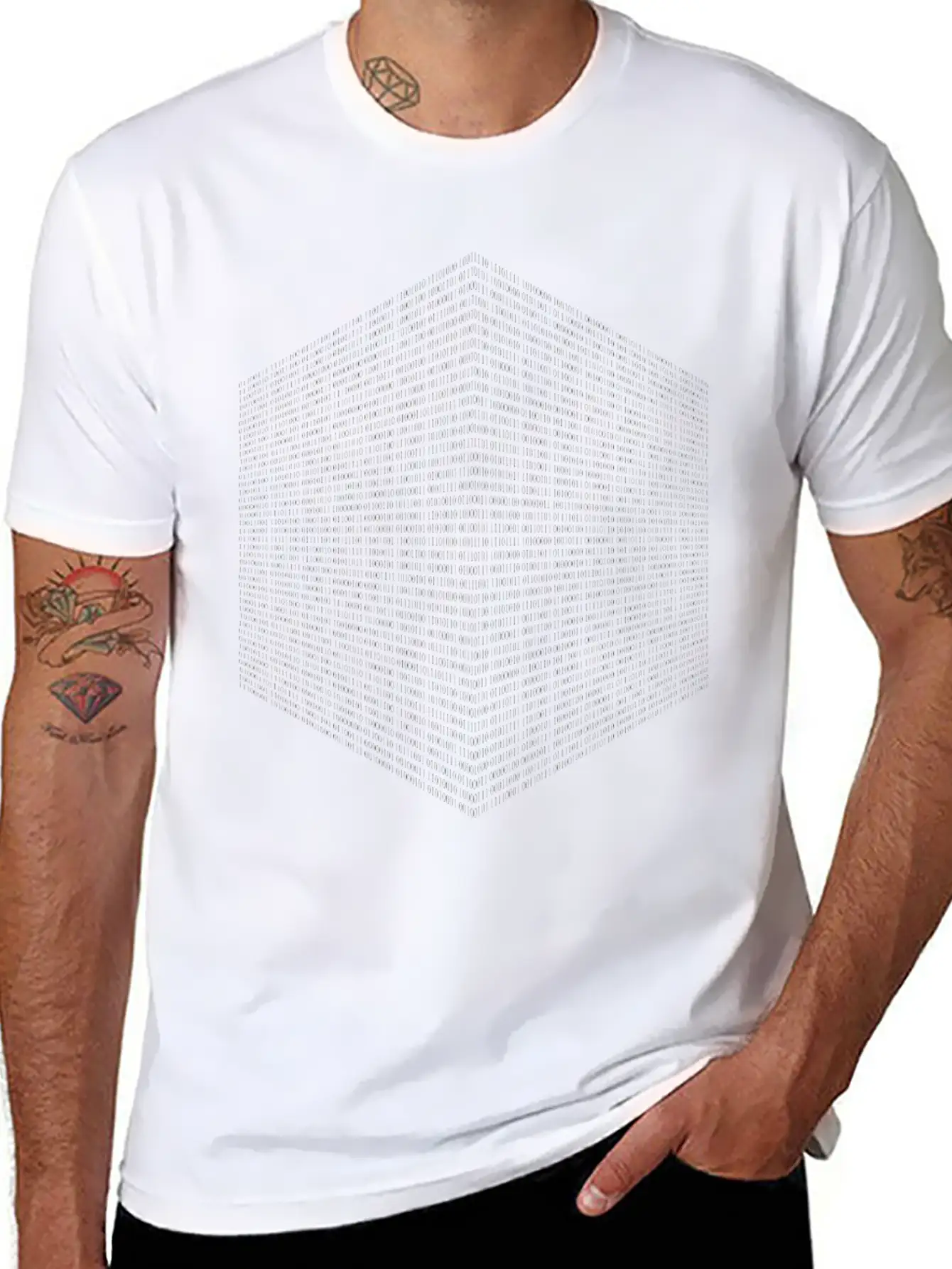 Random Binary Numbers 8 Unisex Short Sleeve Soft Cotton T-Shirt – Casual Everyday Wear