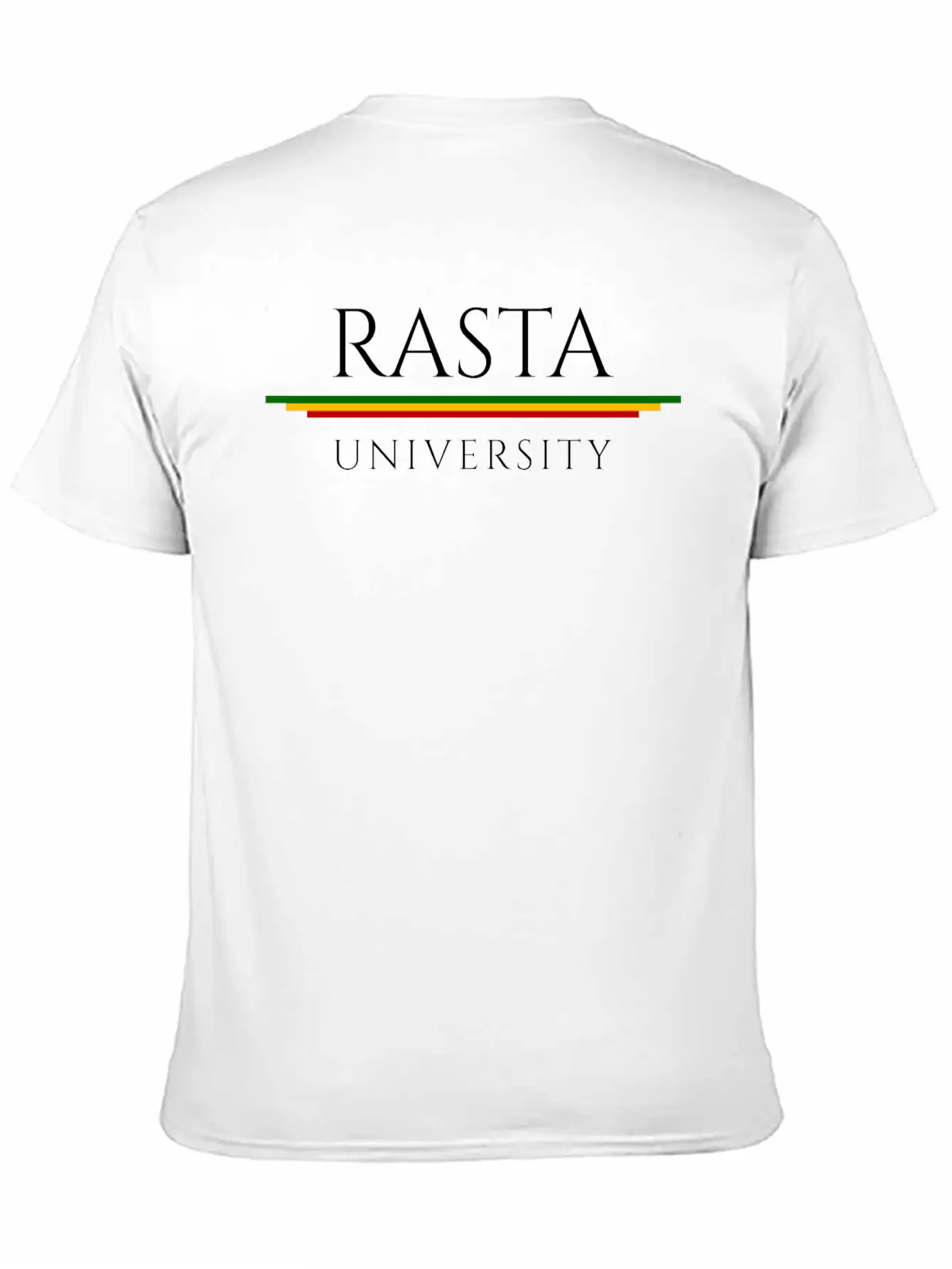 Rasta University Typography Rasta Colors Reggae Unisex Short Sleeve Soft Cotton T-Shirt – Casual Everyday Wear