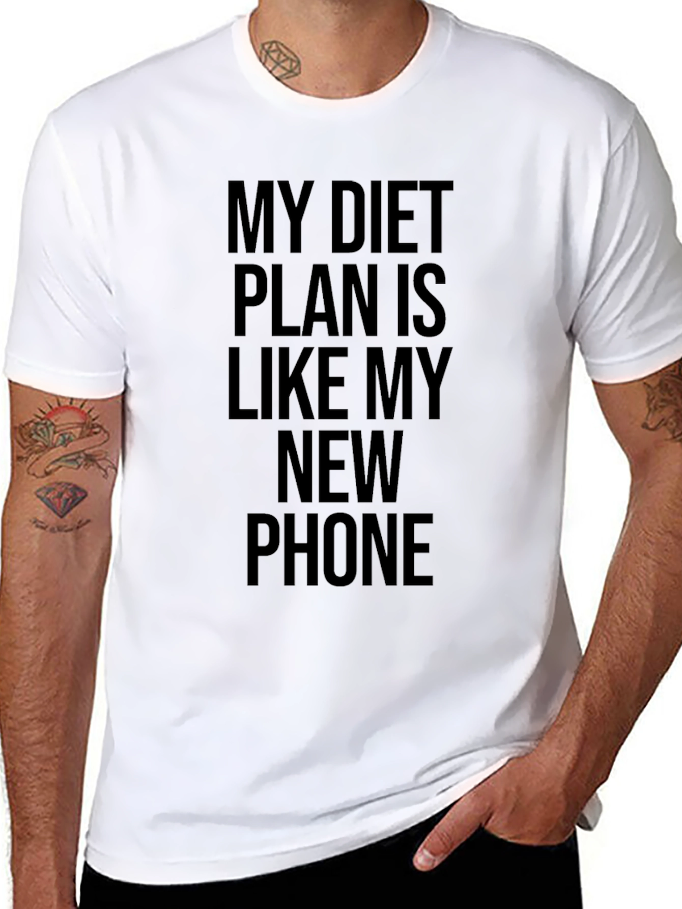 Funny Diet Plan T-Shirt - New Phone Meme