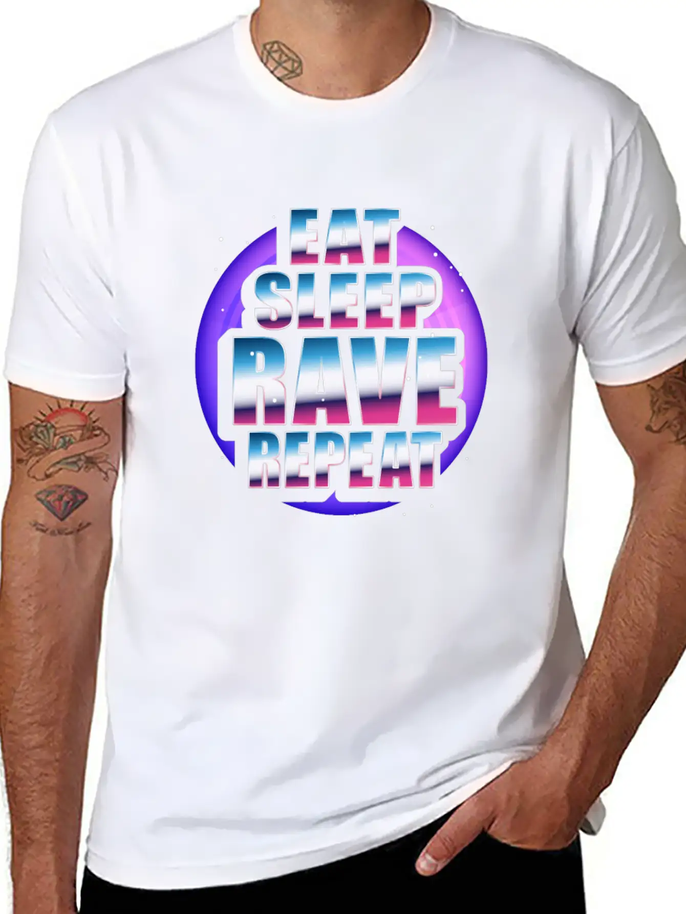 Rave Techno Disco EDM And Hardstyle Dj Designs Unisex Short Sleeve Soft Cotton T-Shirt – Casual Everyday Wear