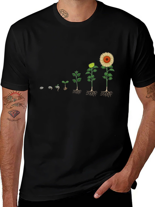 Sunflower Growth Stages T-Shirt - Black